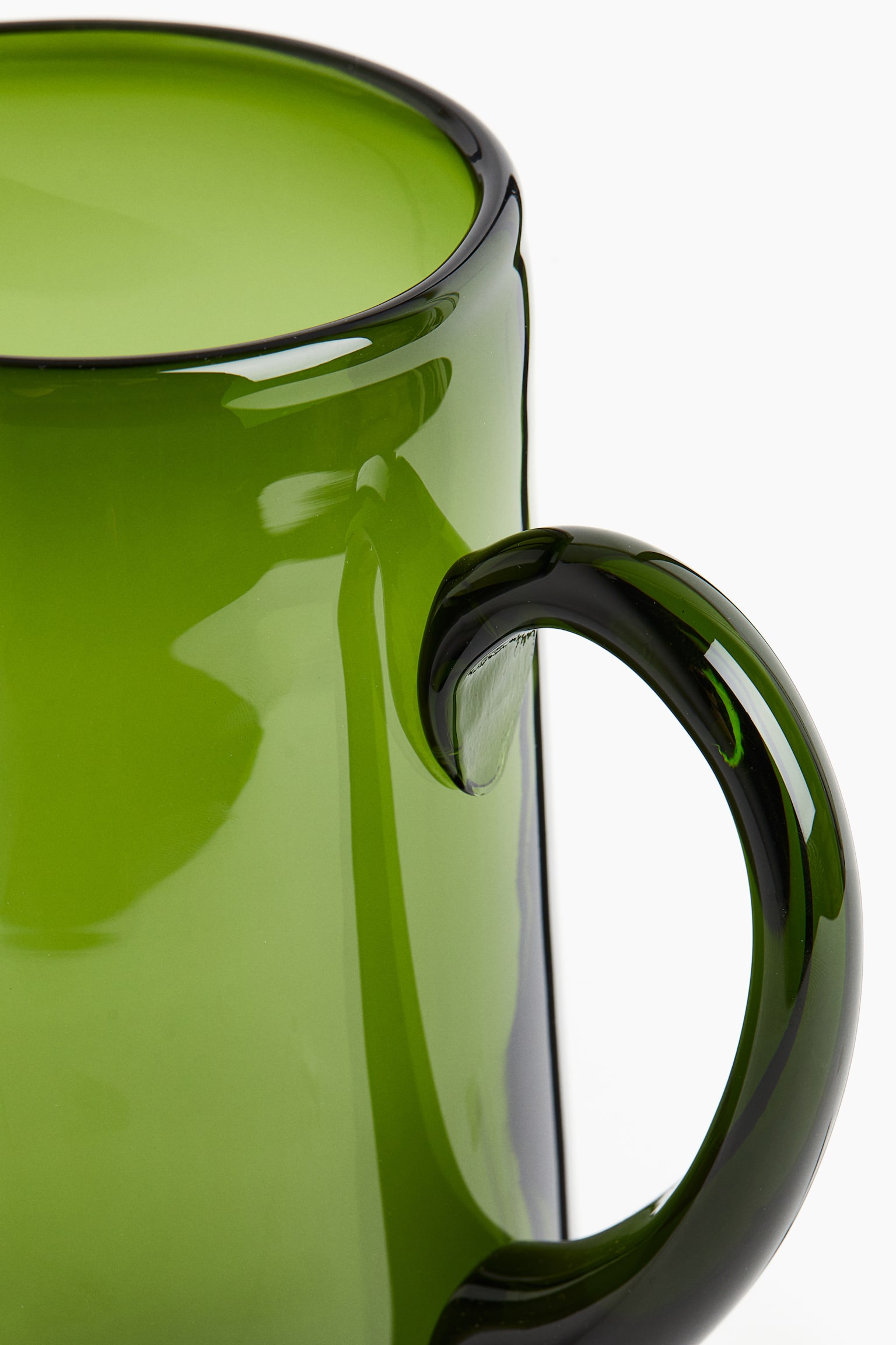 Tapered glass jug - Olive green/Clear glass - 2