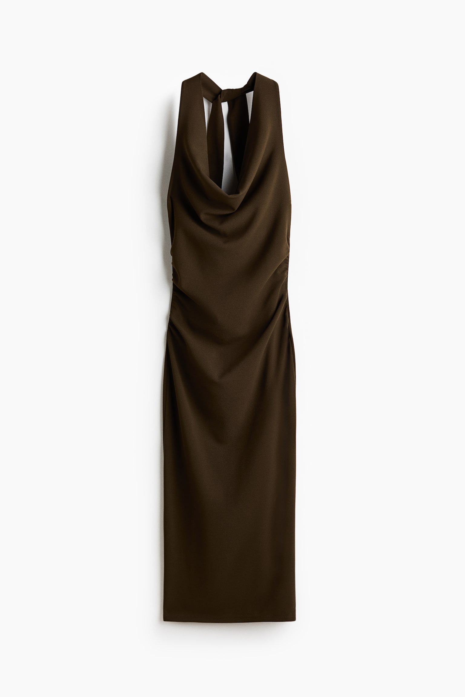 Женское платье H&M Draped Halterneck, цвет: Тёмный хаки зелёный — фото 1