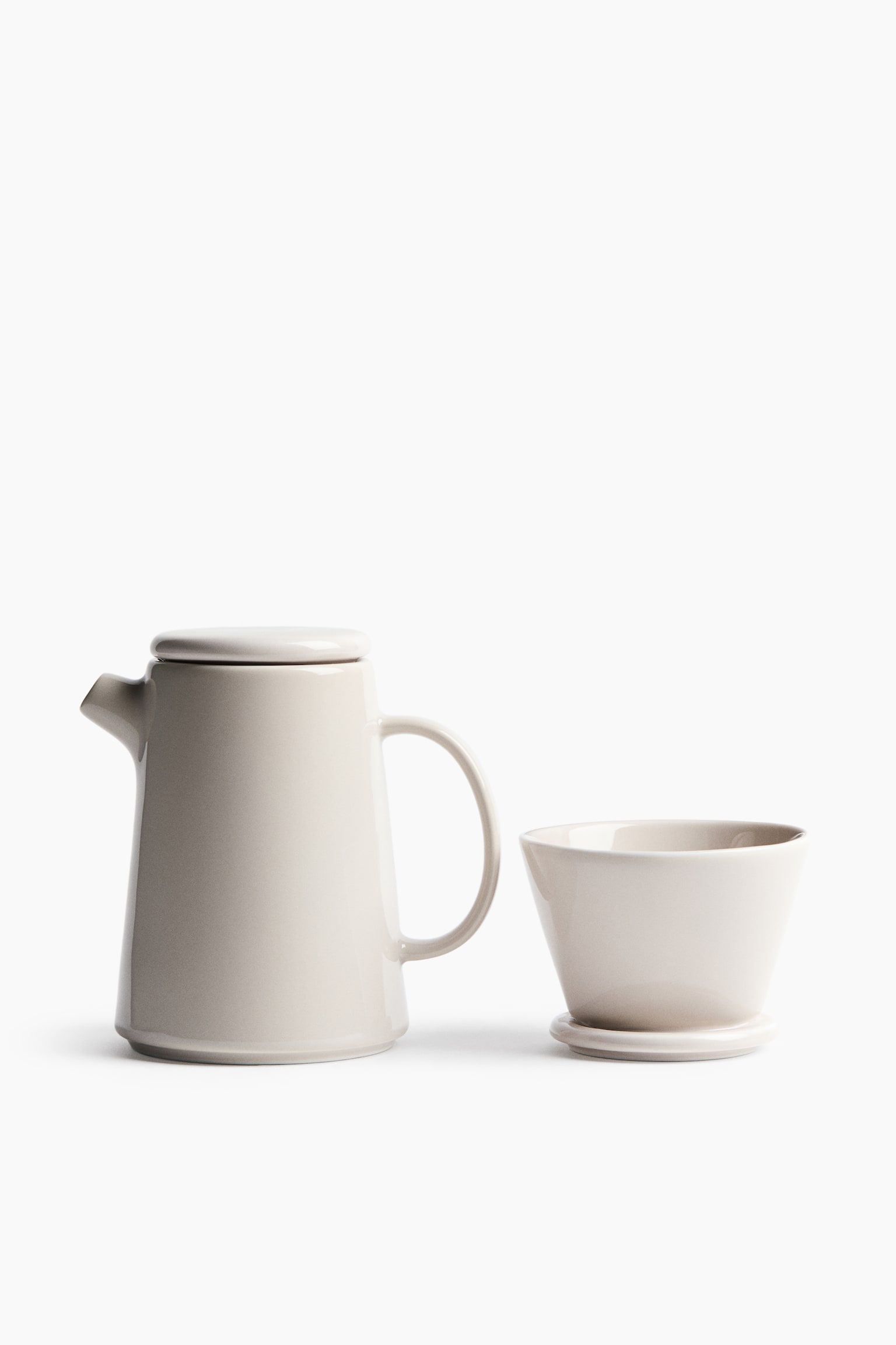 Porcelain Pour-Over Coffee Set - Light taupe