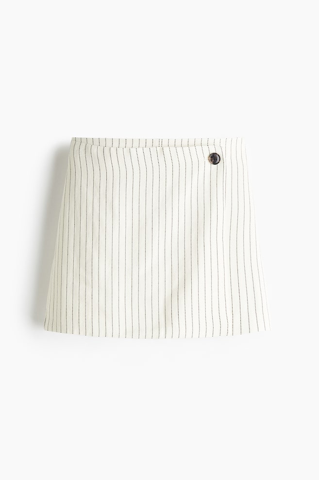 Wrap Skort - Cream/striped/Beige/Black - 1