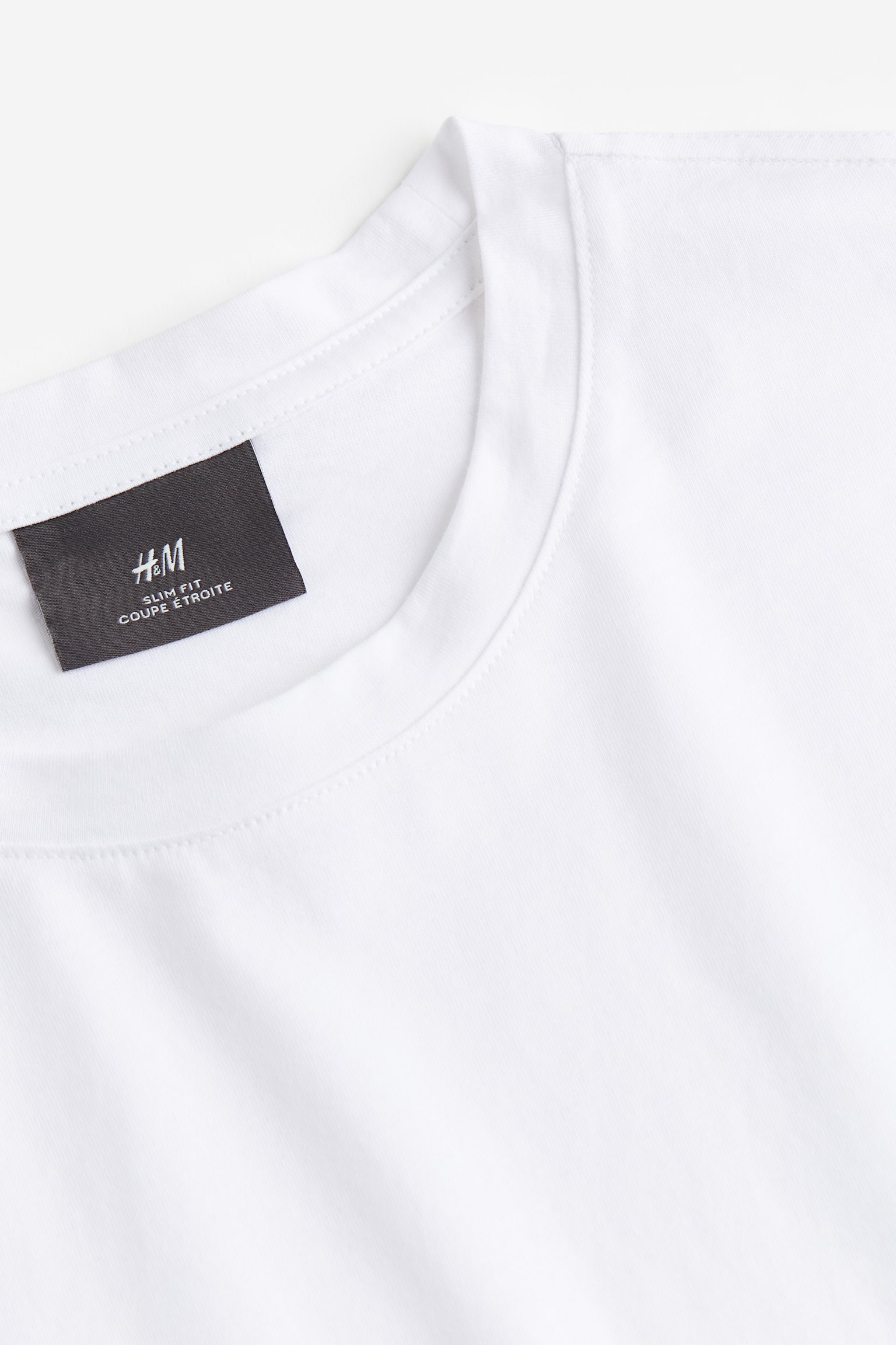 Slim Fit Pima cotton T-shirt - White/Black - 6