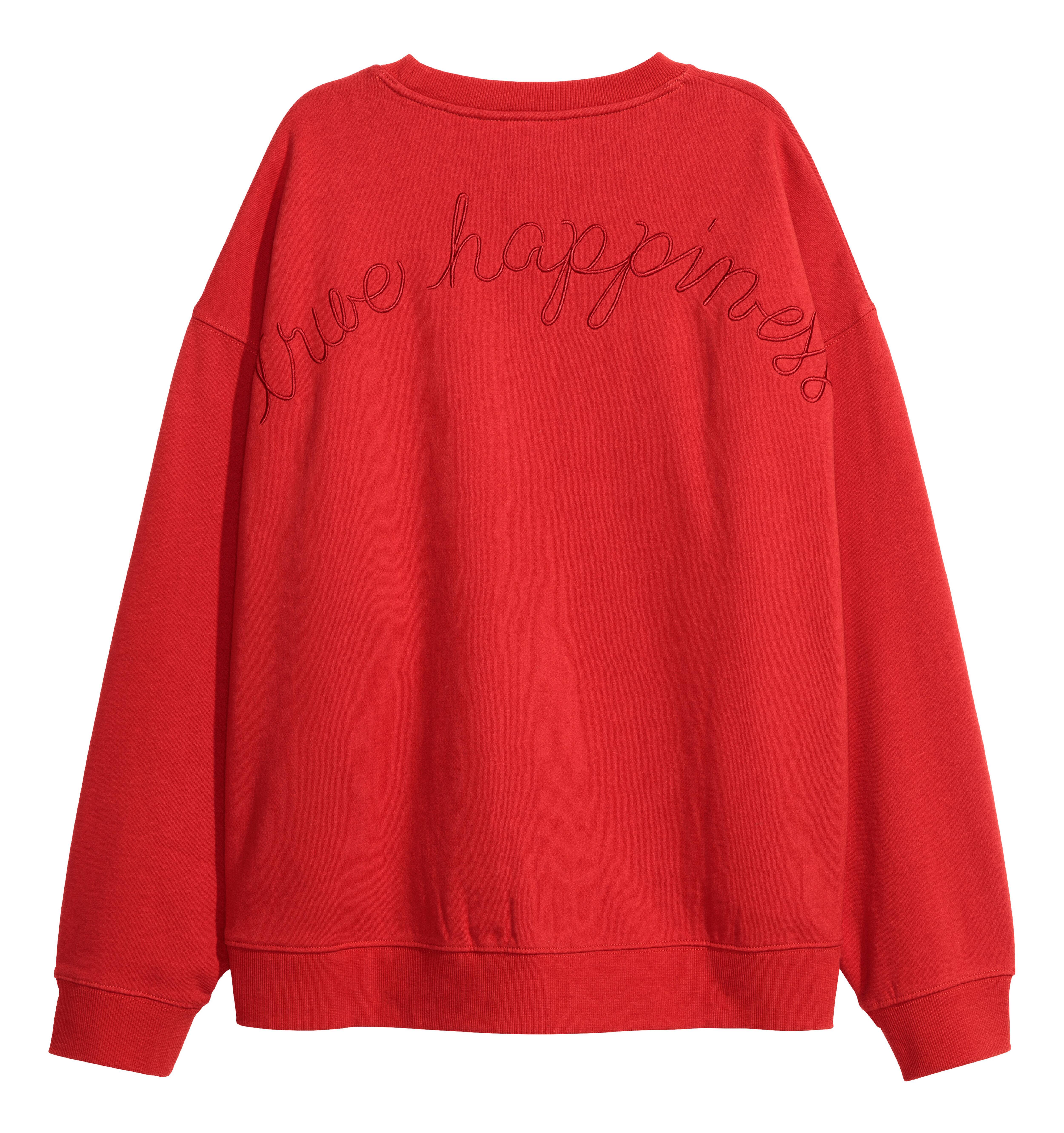 H and m red sweatshirt best sale