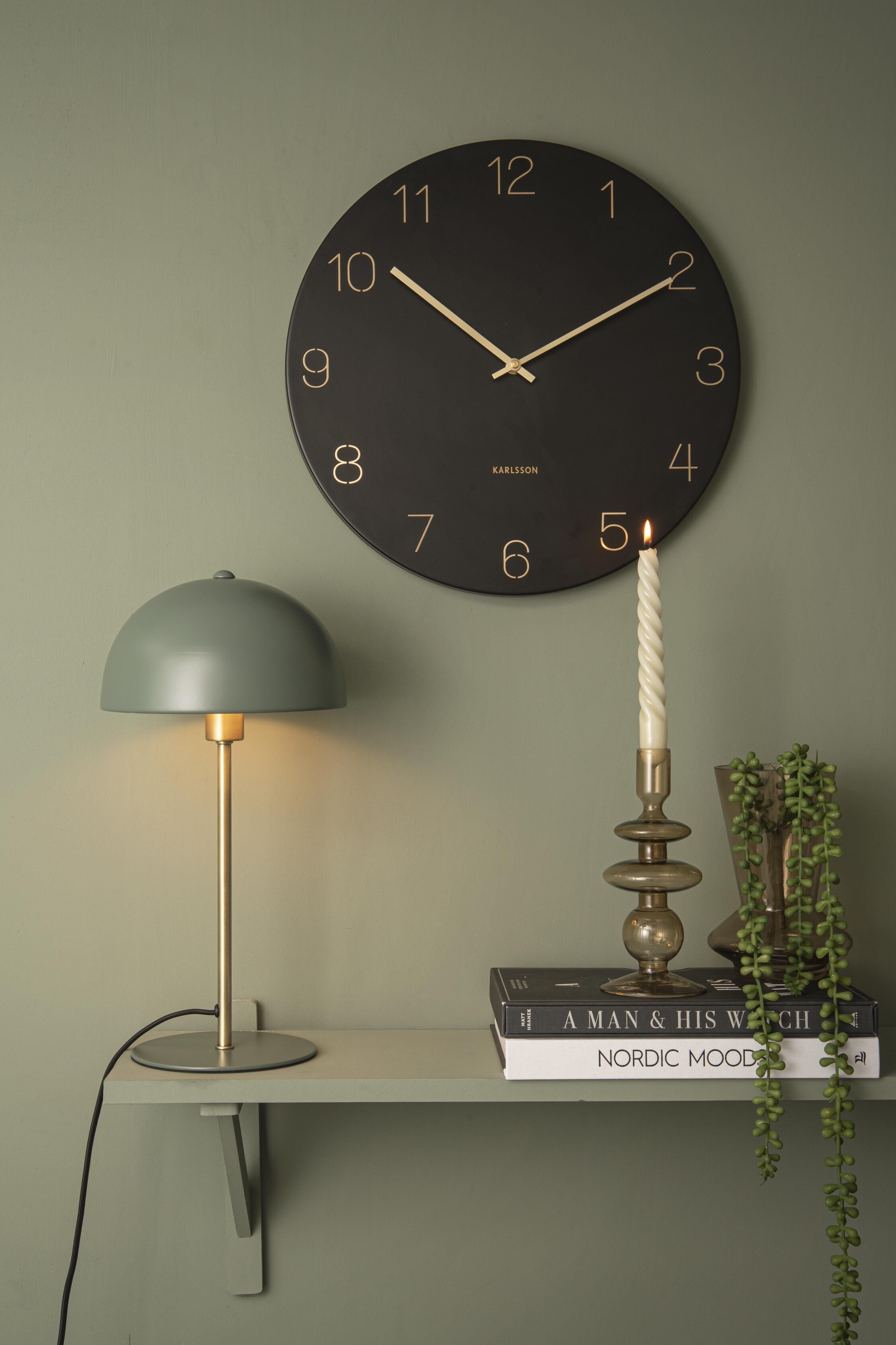 Bonnet Table Lamp - Vert Jungle/Rose Tendre