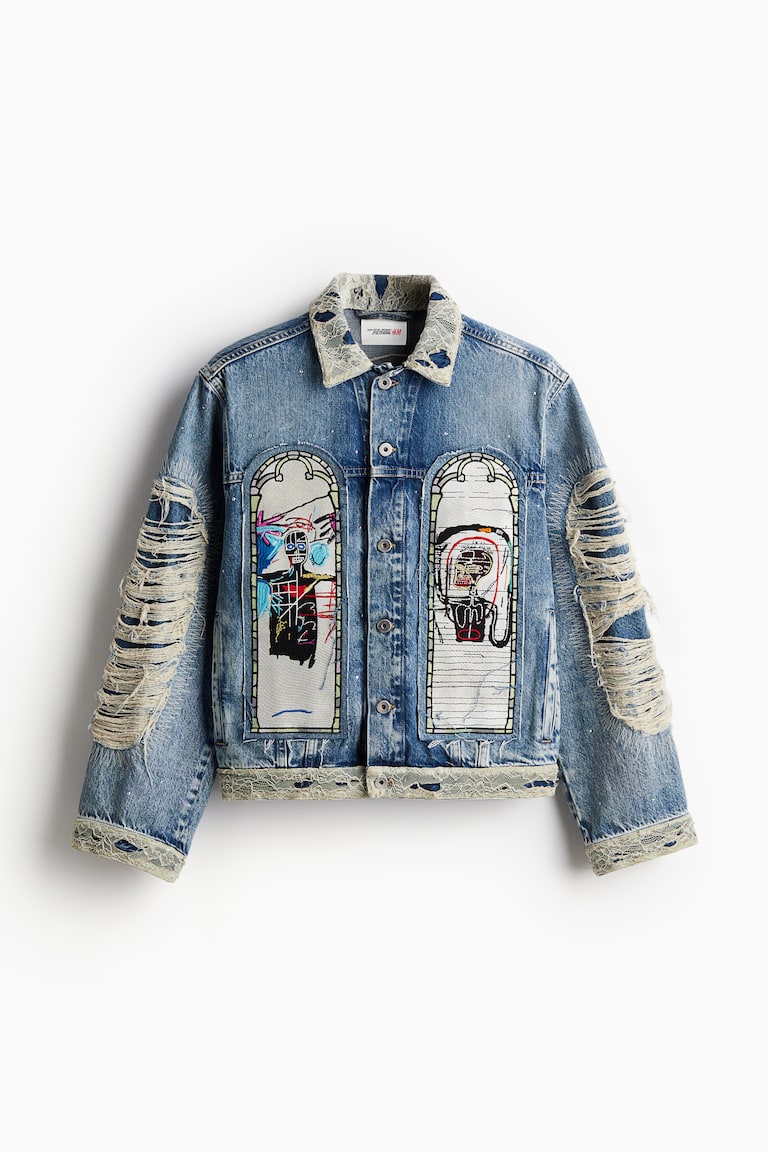 Clothing Rm1 H&m Regular Fit Denim Jacket Denim Blue/Basquiat