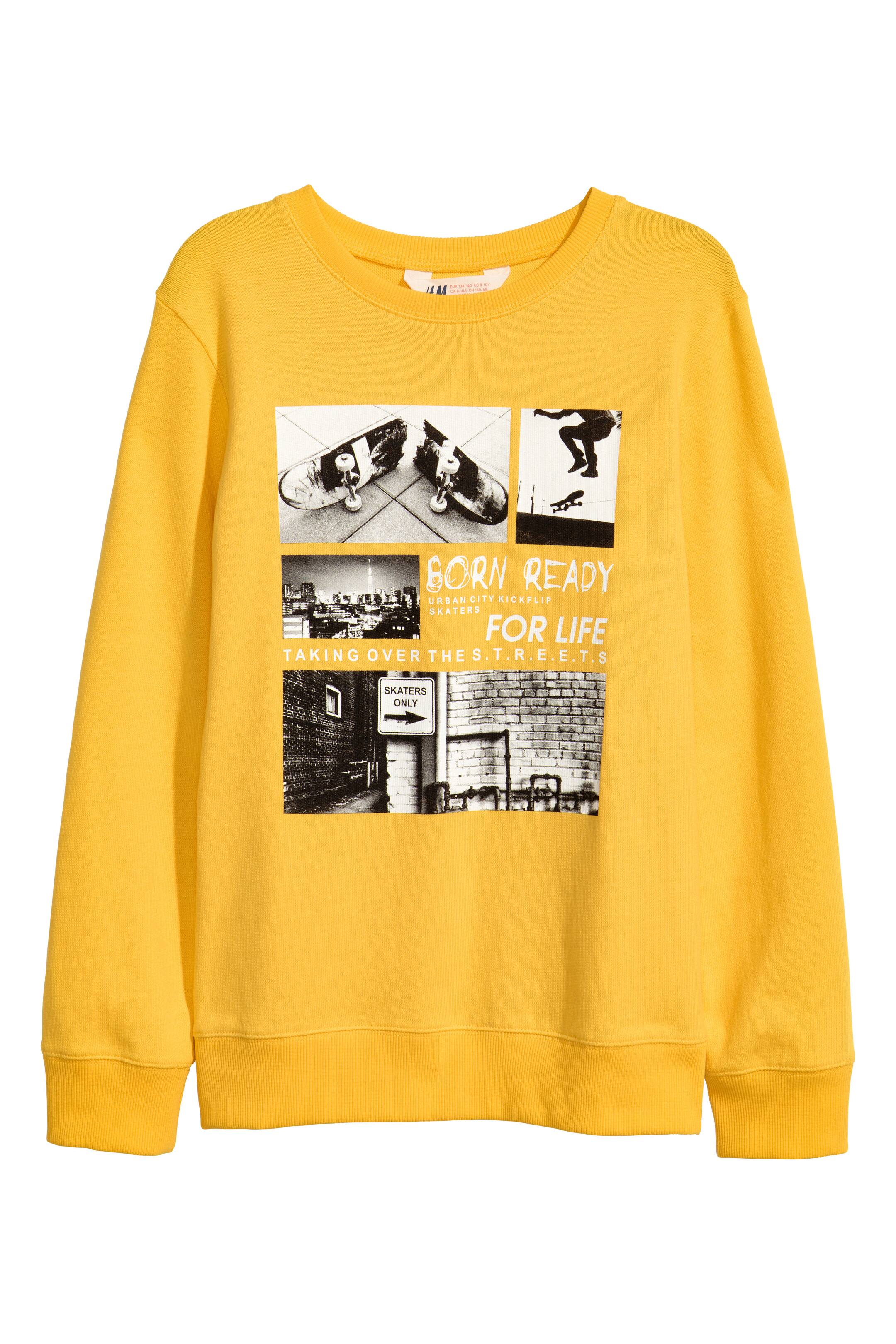 View larger image: Printed sweatshirt - Yellow/Skateboard - Kids | H&M GB 1