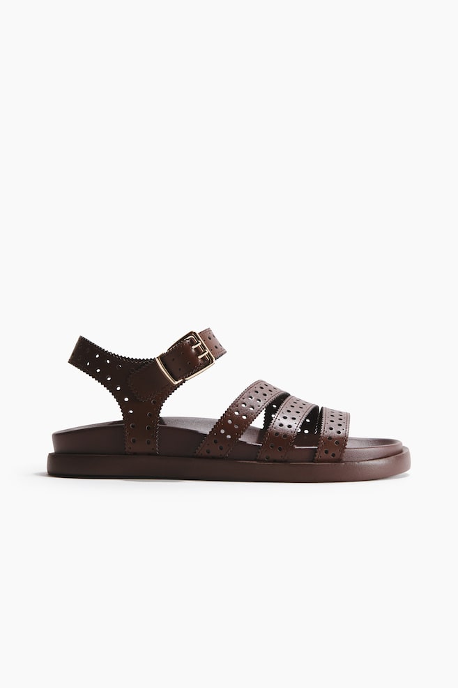 Strappy sandals - Dark brown/Cream - 1