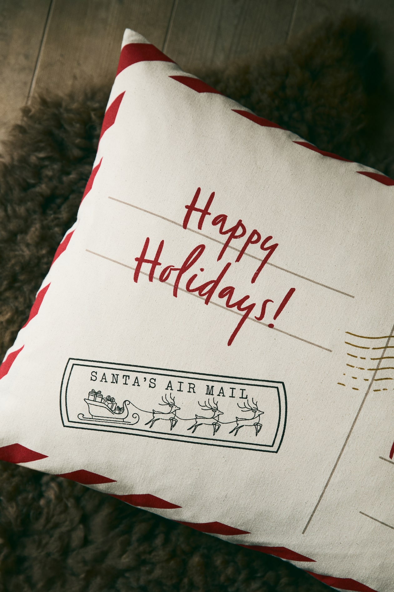 Housse de coussin en toile de coton imprimée - Beige/carte postale - Home All | H&M FR