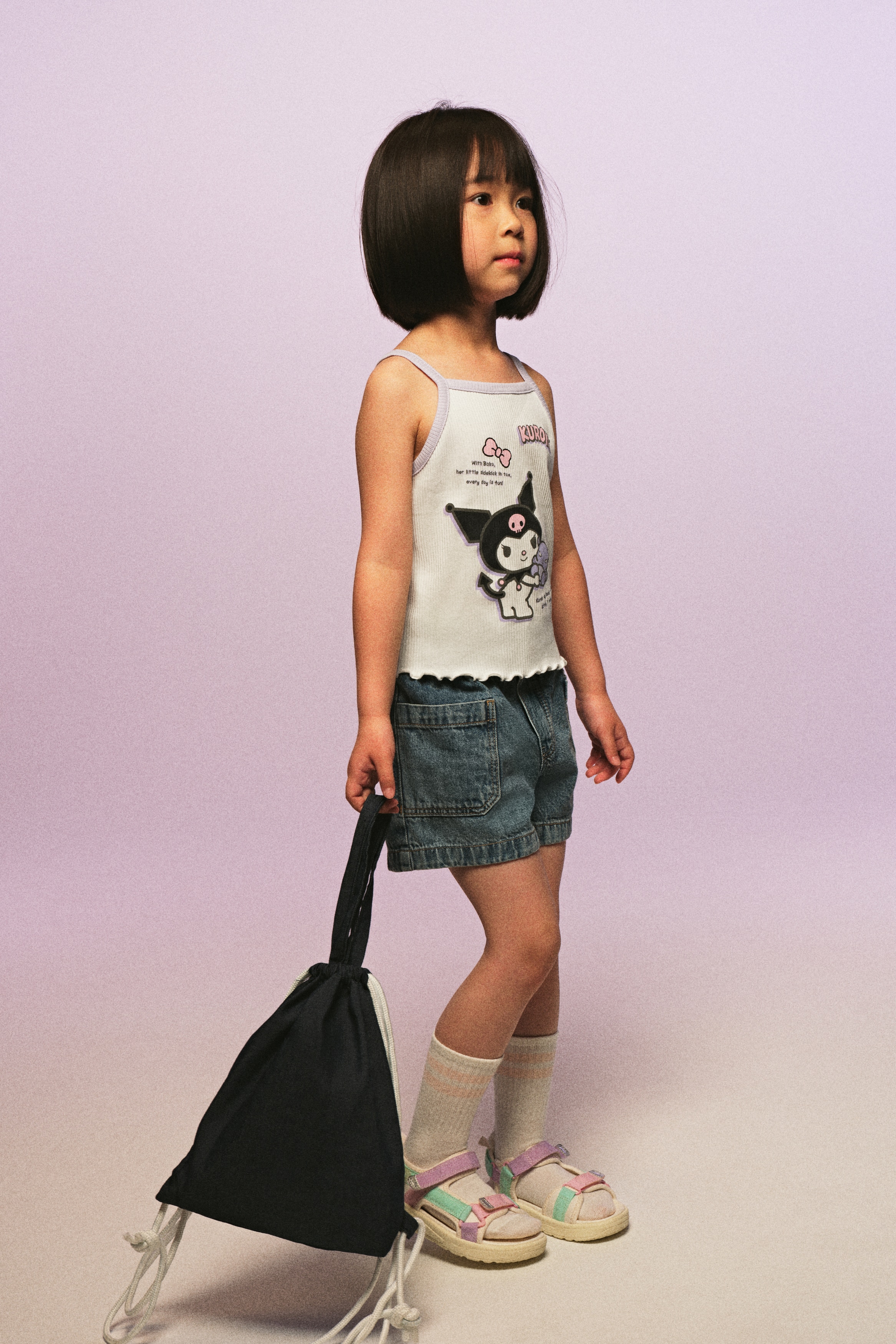 プリントデザインキャミトップス - ホワイト／クロミ - Kids