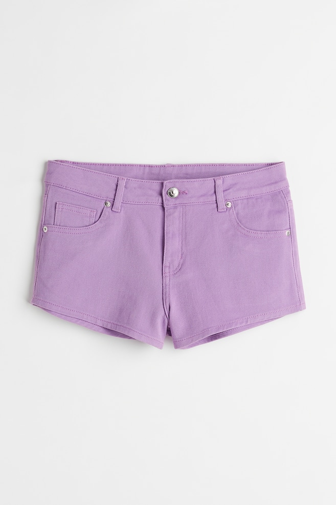 Low-waisted twill shorts - Purple/Black/White/Khaki green/dc - 1