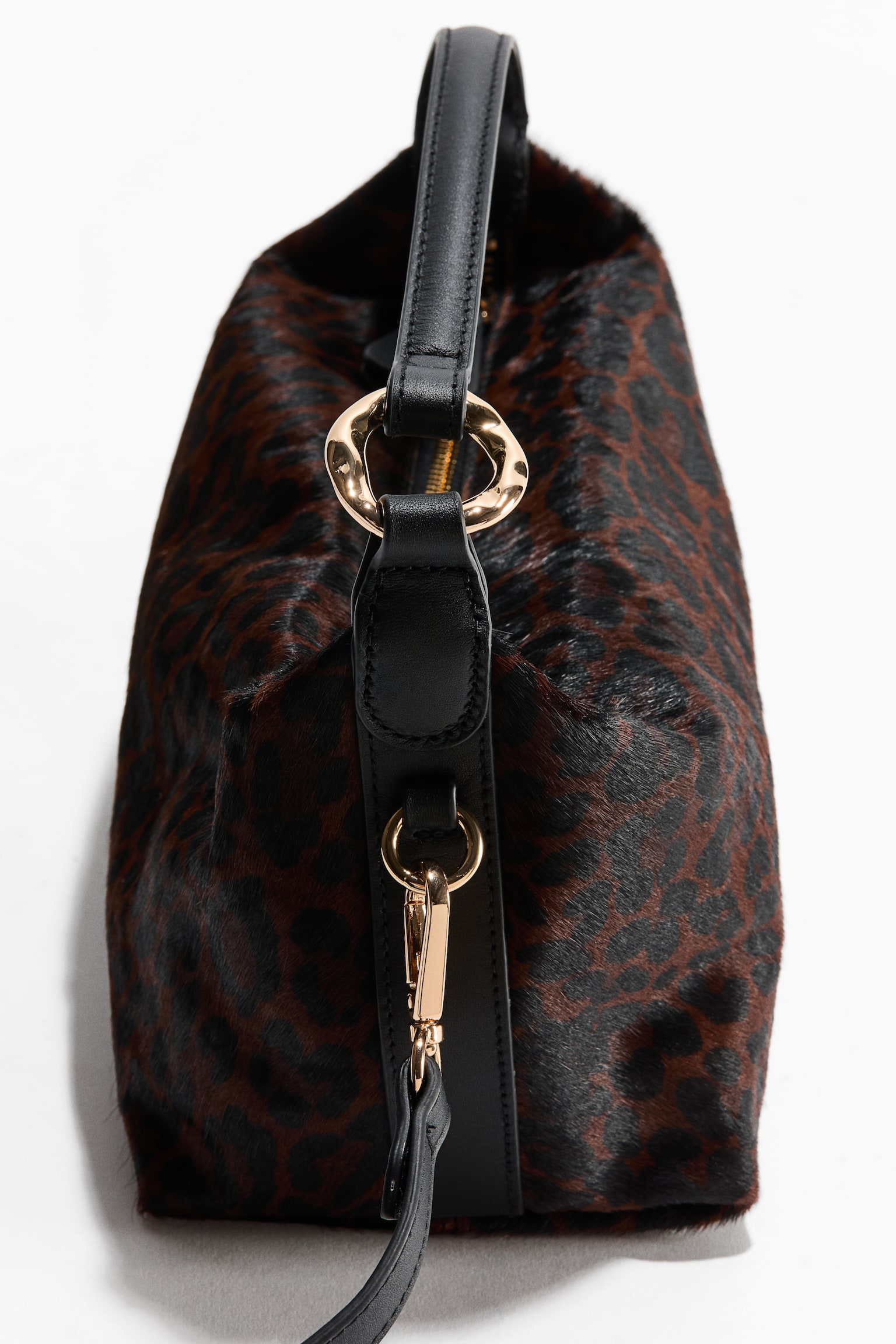 Женская сумка H&M Leather Crossbody, цвет: Коричневый / Искусственный леопардовый — фото 4