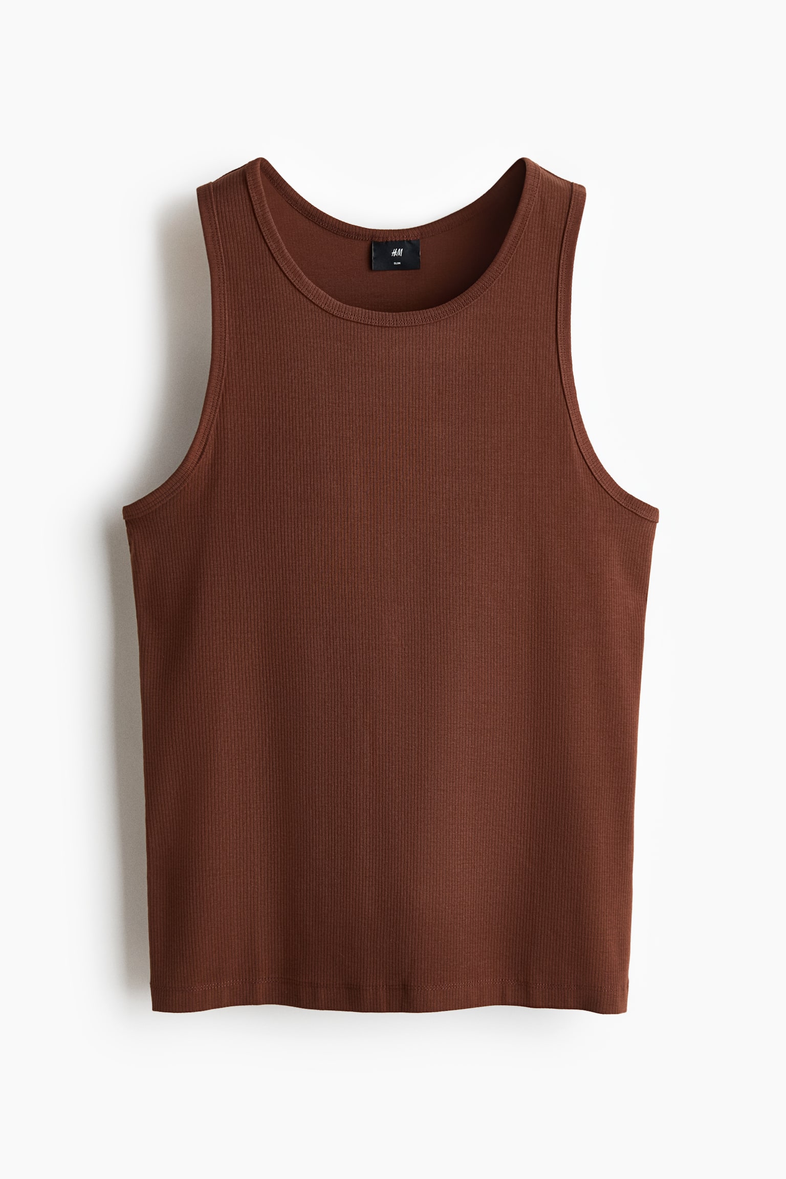Slim Fit Ribbed vest top - Brown/White/Black/White/Black/Dark grey - 1