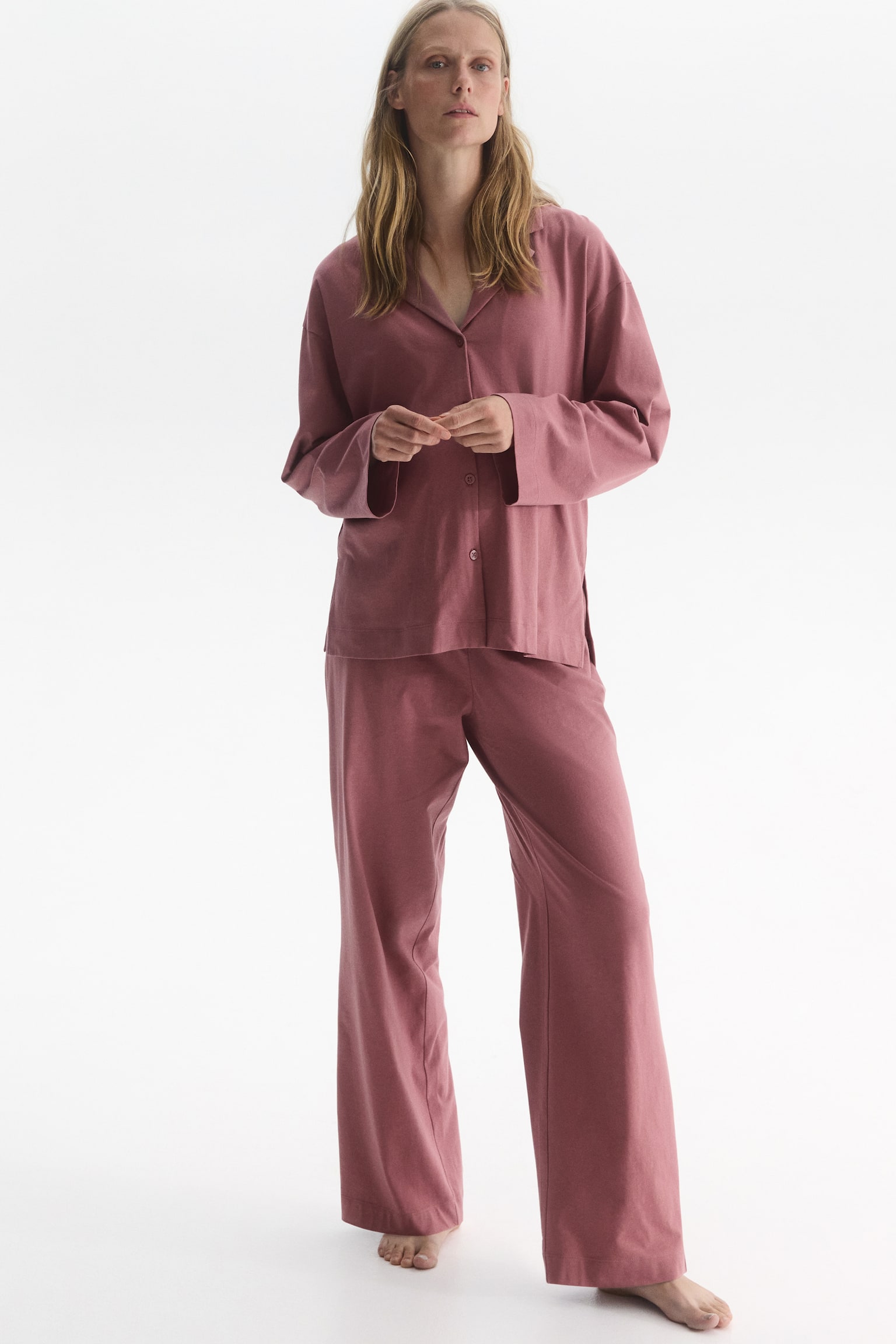 Пижама Mama, хлопок — H&M, цвет: Тёмный пыльный розовый — фото 3