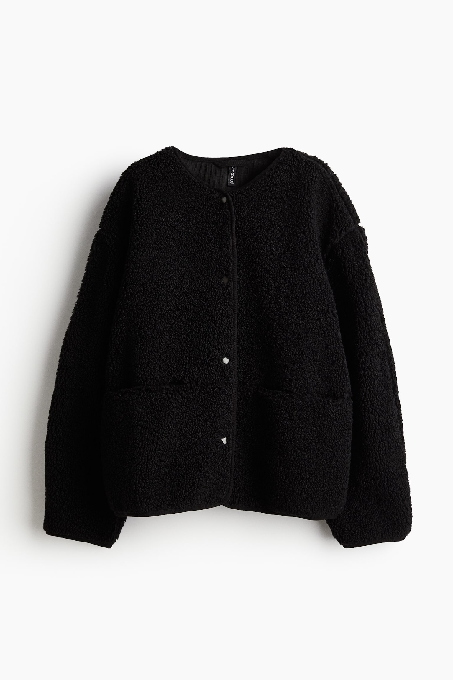 Teddy jacket - Black/Light beige - 2