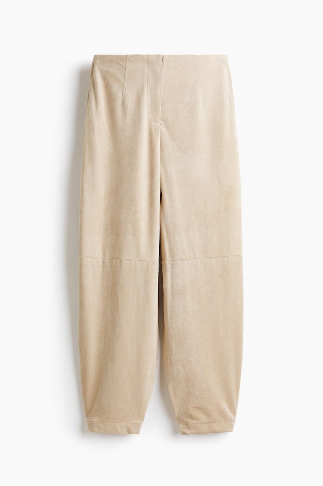 Barrel-Leg Pants - Light beige/Brown/Dark khaki green - 1