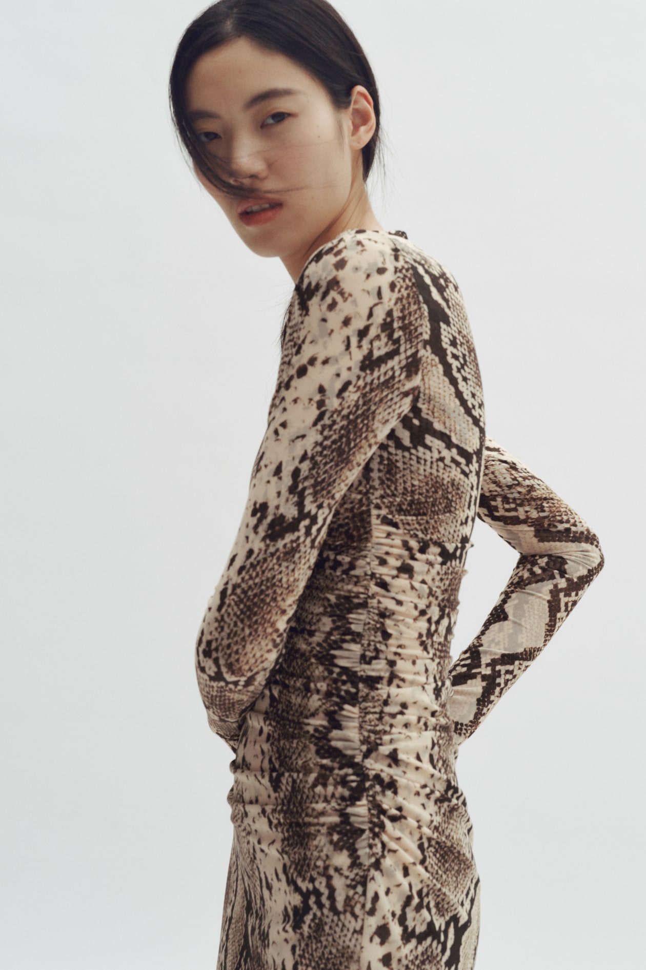 Snakeskin-Print Mesh Dress - image 4