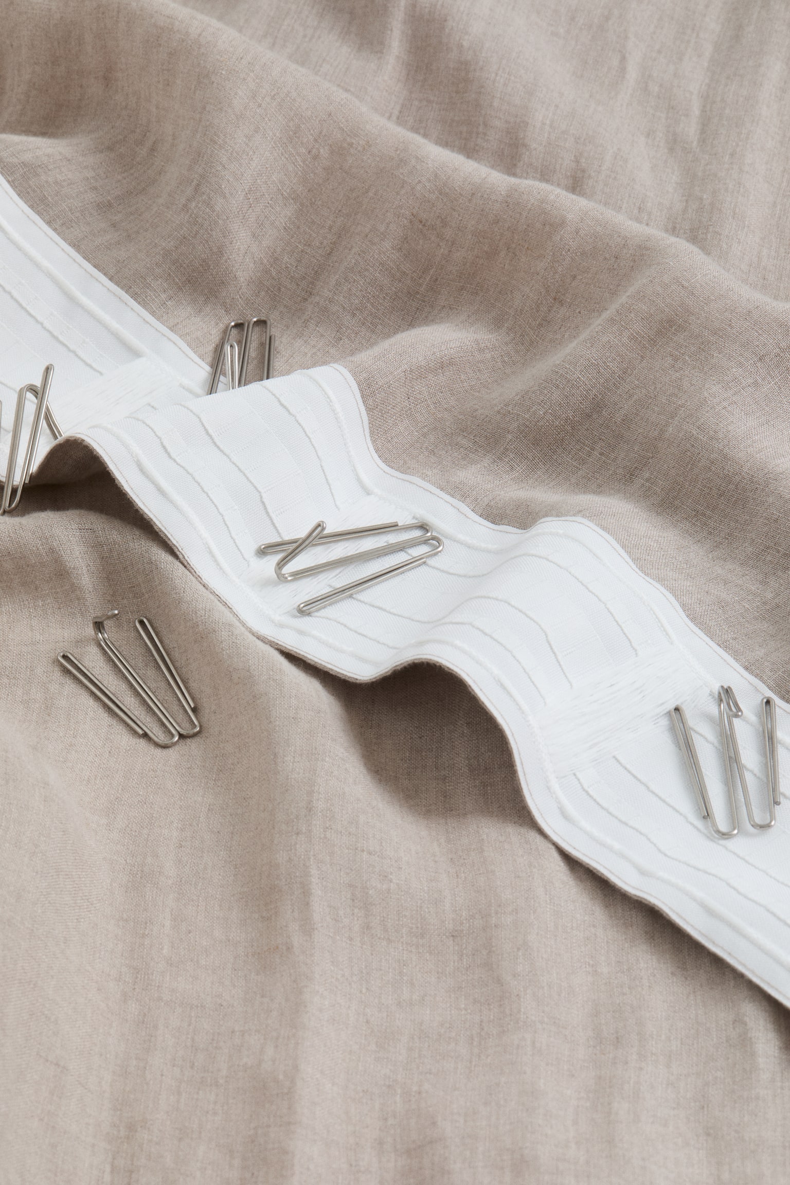 1-pak langt og bredt gardinfag - Muldvarp/Creme - 4