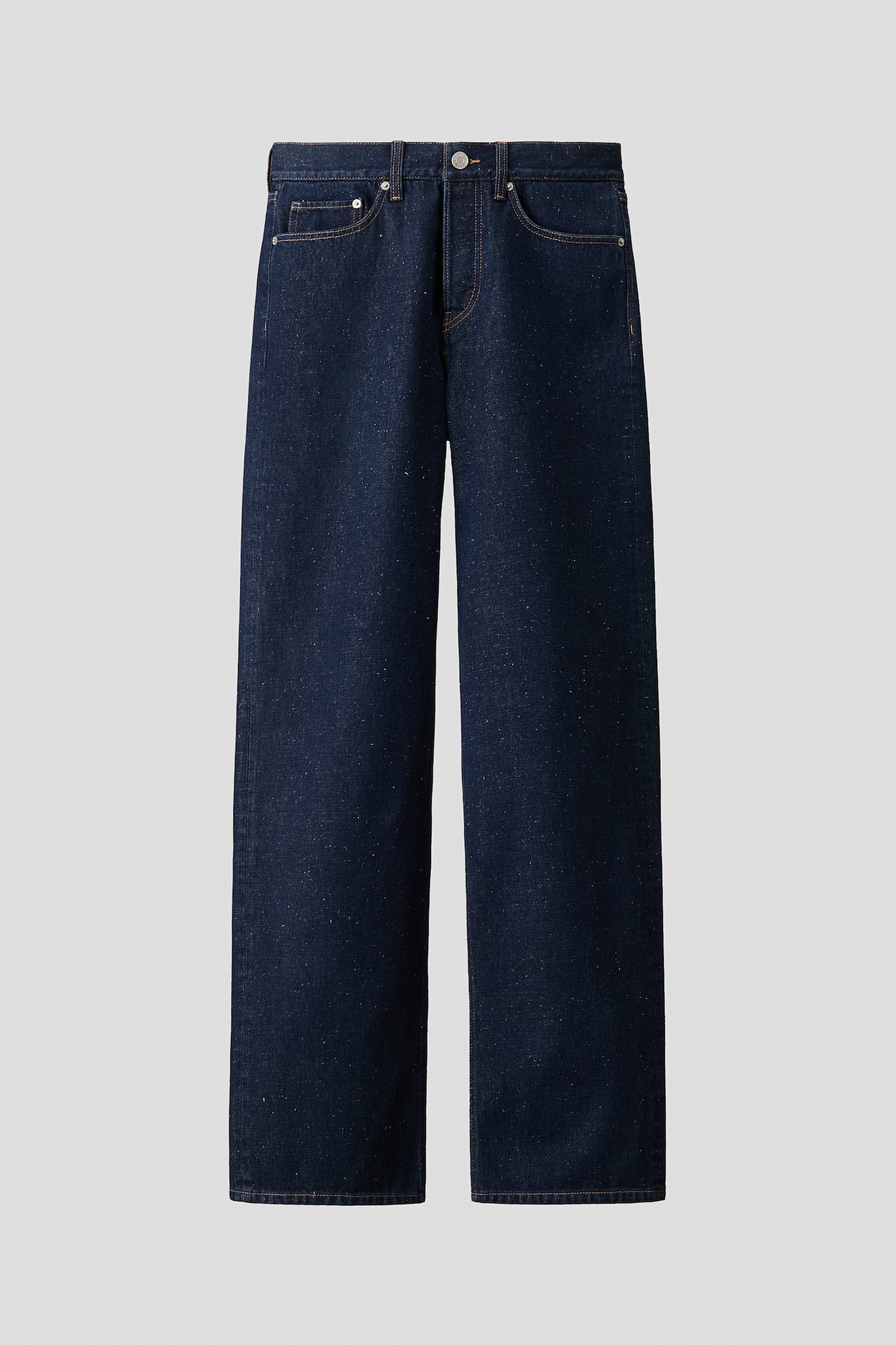 Regular Jeans - Mörk denimblå/Denimvit/Mörkröd - 1