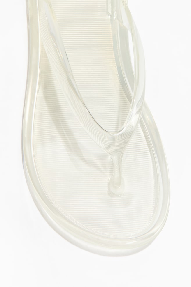 Halbtransparente Zehensandalen - Transparent/Knallrosa/Dunkelgrün/Mahagoni - 1