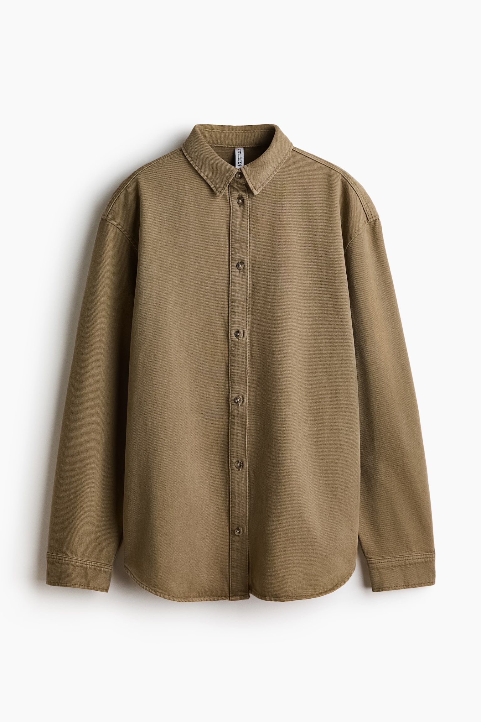 Oversized Denim Shirt - Khaki green/Denim blue/Light dusty beige/Beige - 1