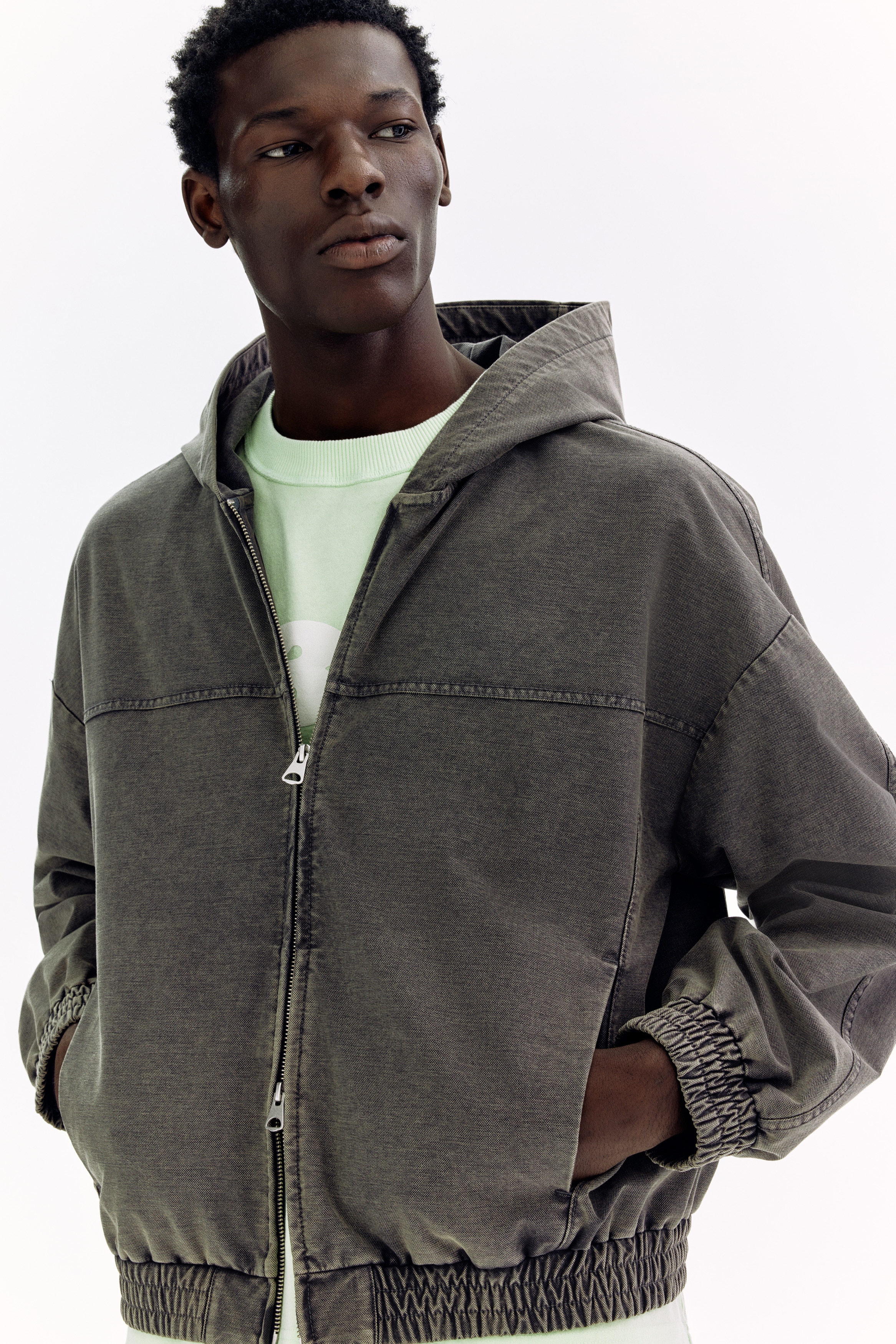 Hooded jacket - Dark grey - Men | H&M