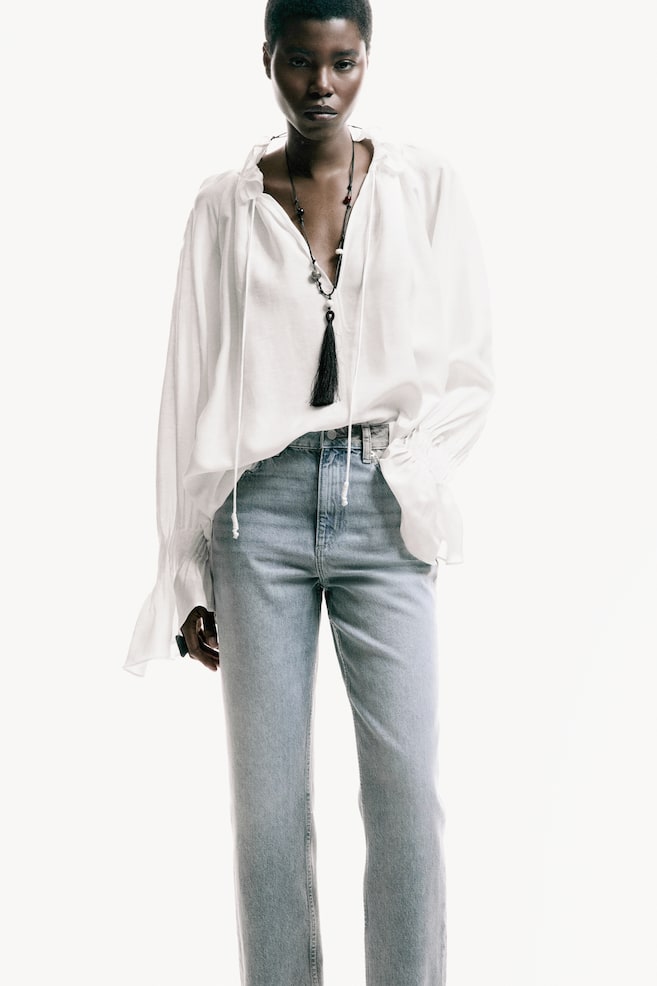 Mom High Waist Ankle Jeans - Gris/Bleu denim - 2