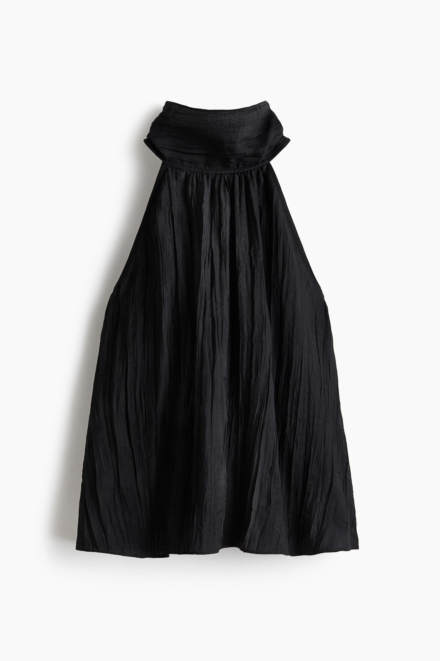 Crinkled halterneck top - Black/Cream - 1