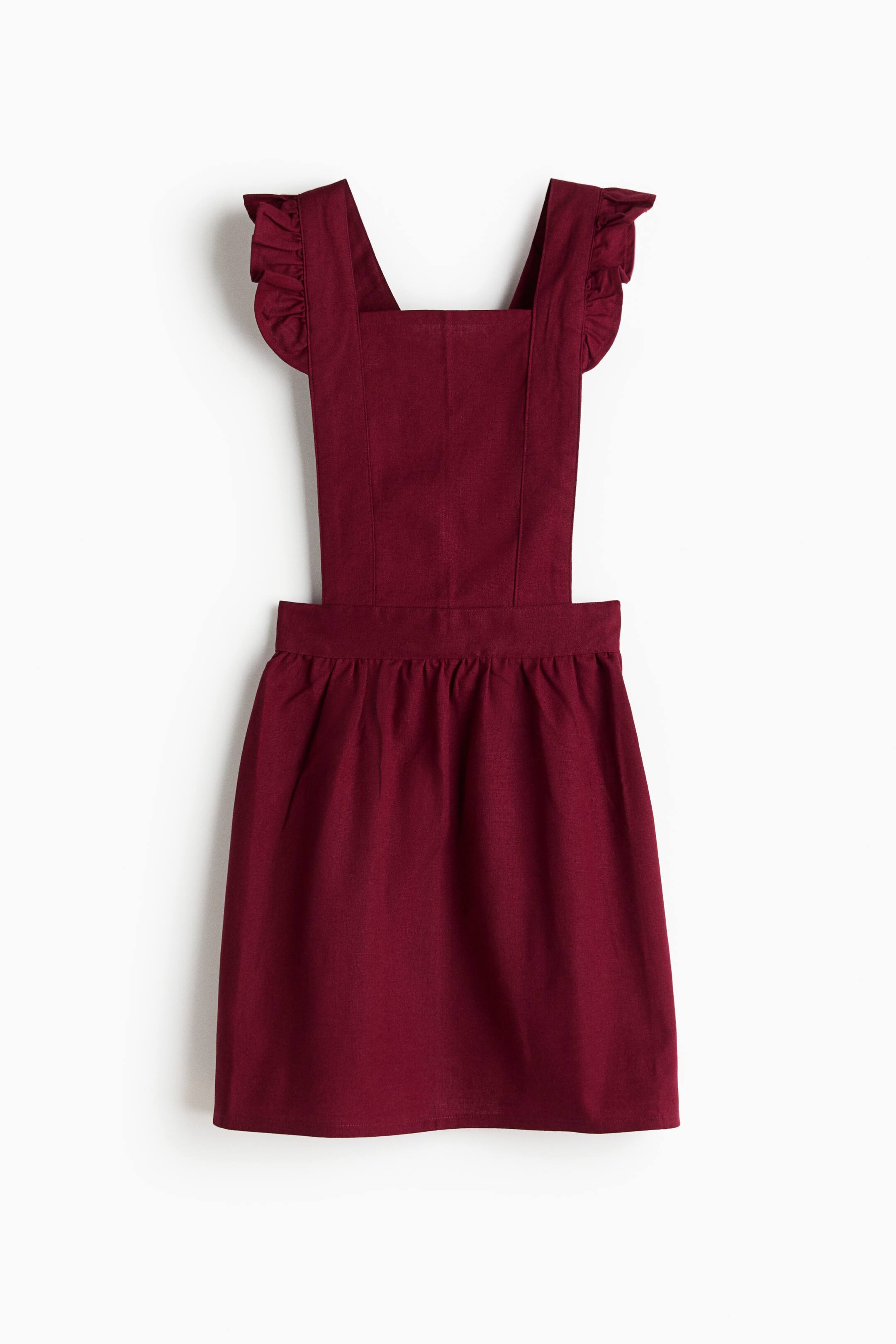 Grotere afbeelding bekijken: Children's linen-blend apron - Dark red - HOME | H&M BE 1