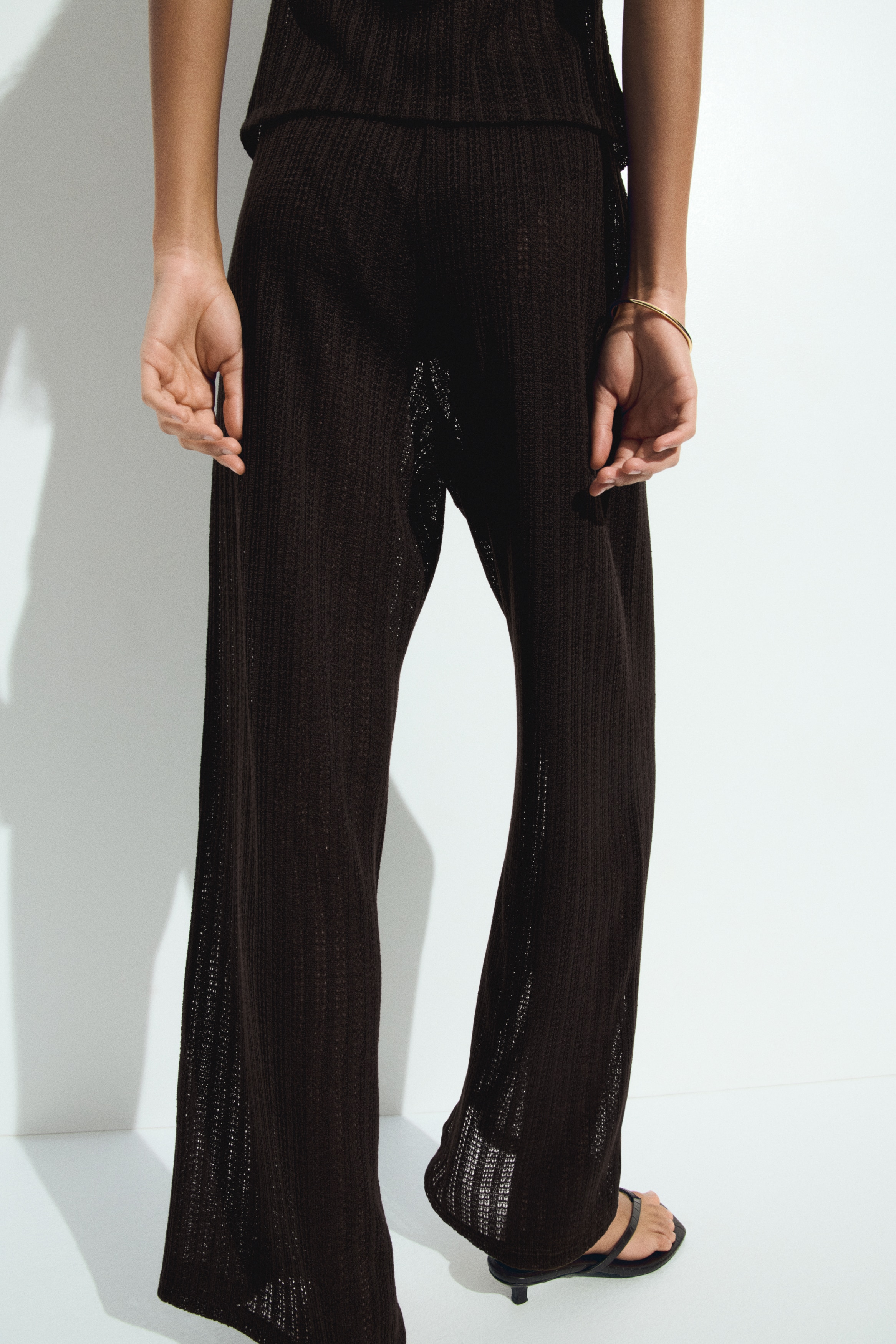 Knitted drawstring trousers