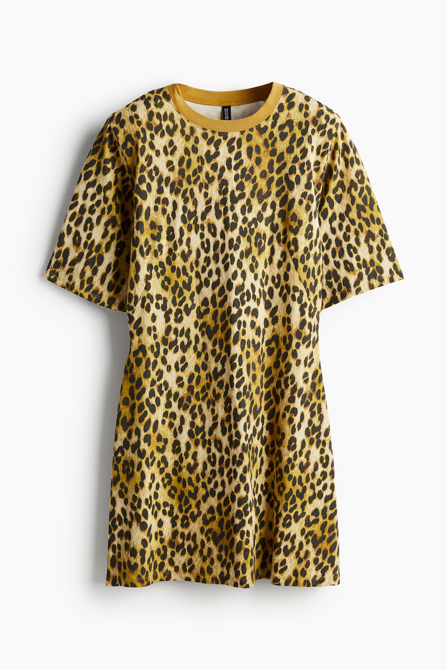 Shoulder-pad T-shirt dress - Beige/Leopard print/Black/Dark khaki green - 2