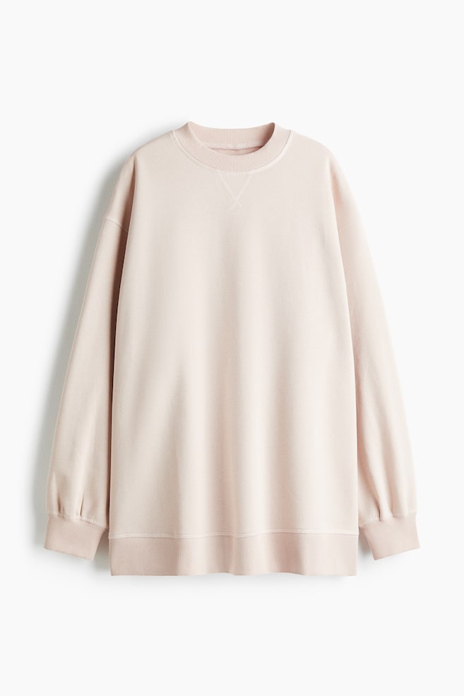 Felpa oversize - Rosa pallido/Nero/Grigio mélange - 1