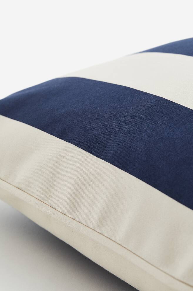 Satin cushion cover - Navy blue/Striped/Black/Striped/Light beige/Natural white - 3