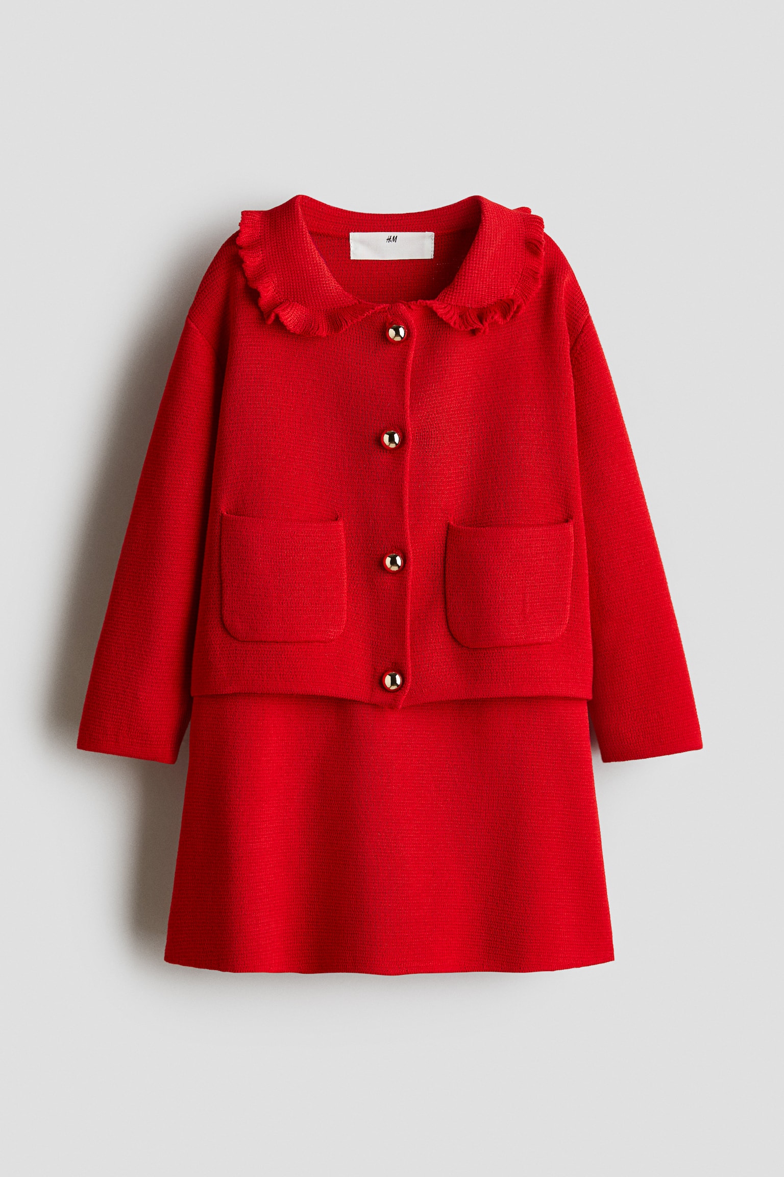 Детские комплекты H&M 2-Piece Fine-Knit Set, цвет: Красный — фото 1