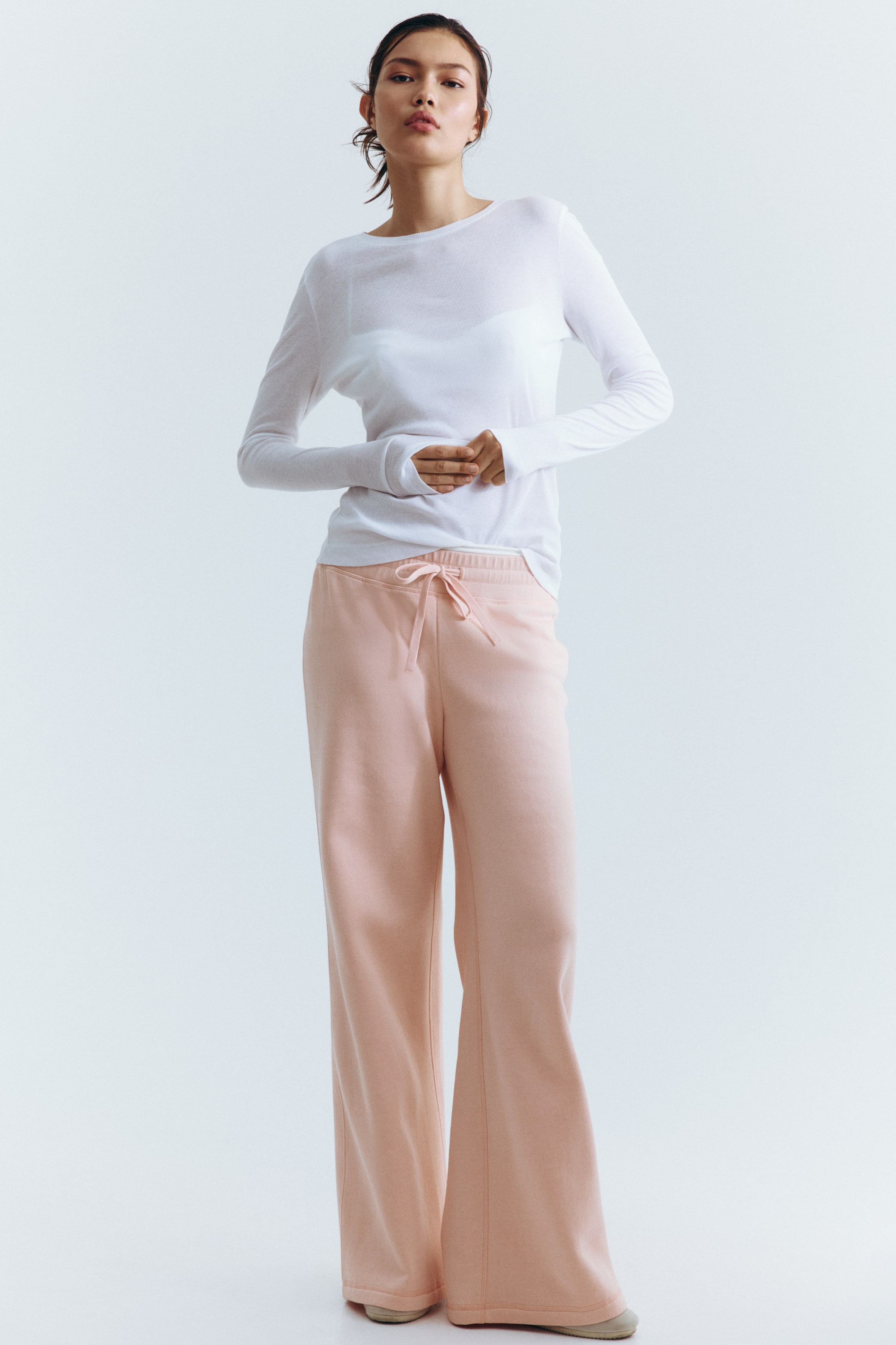 View larger image: Flared Sweatpants - Light peach pink - Ladies | H&M US 1