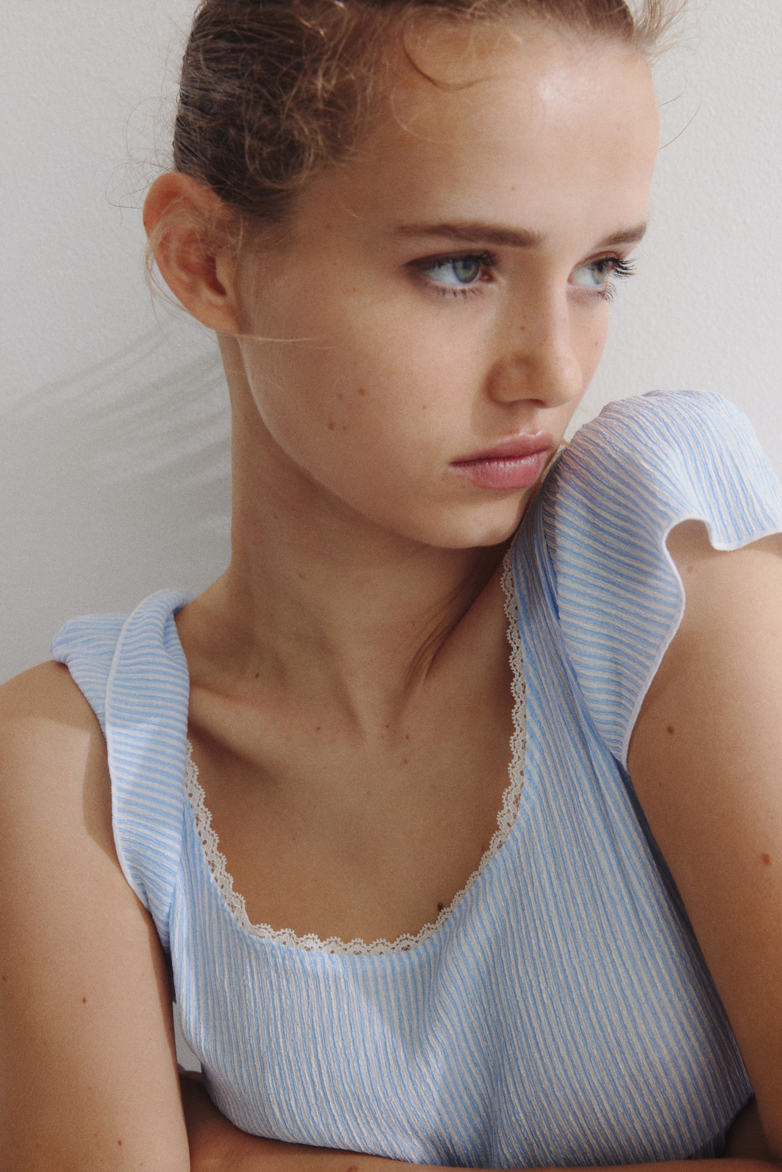 Áo jersey vân nổi - Màu xanh dương nhạt/Màu be nhạt/Chấm bi/Màu đen/Chấm bi/Màu trắng - 4