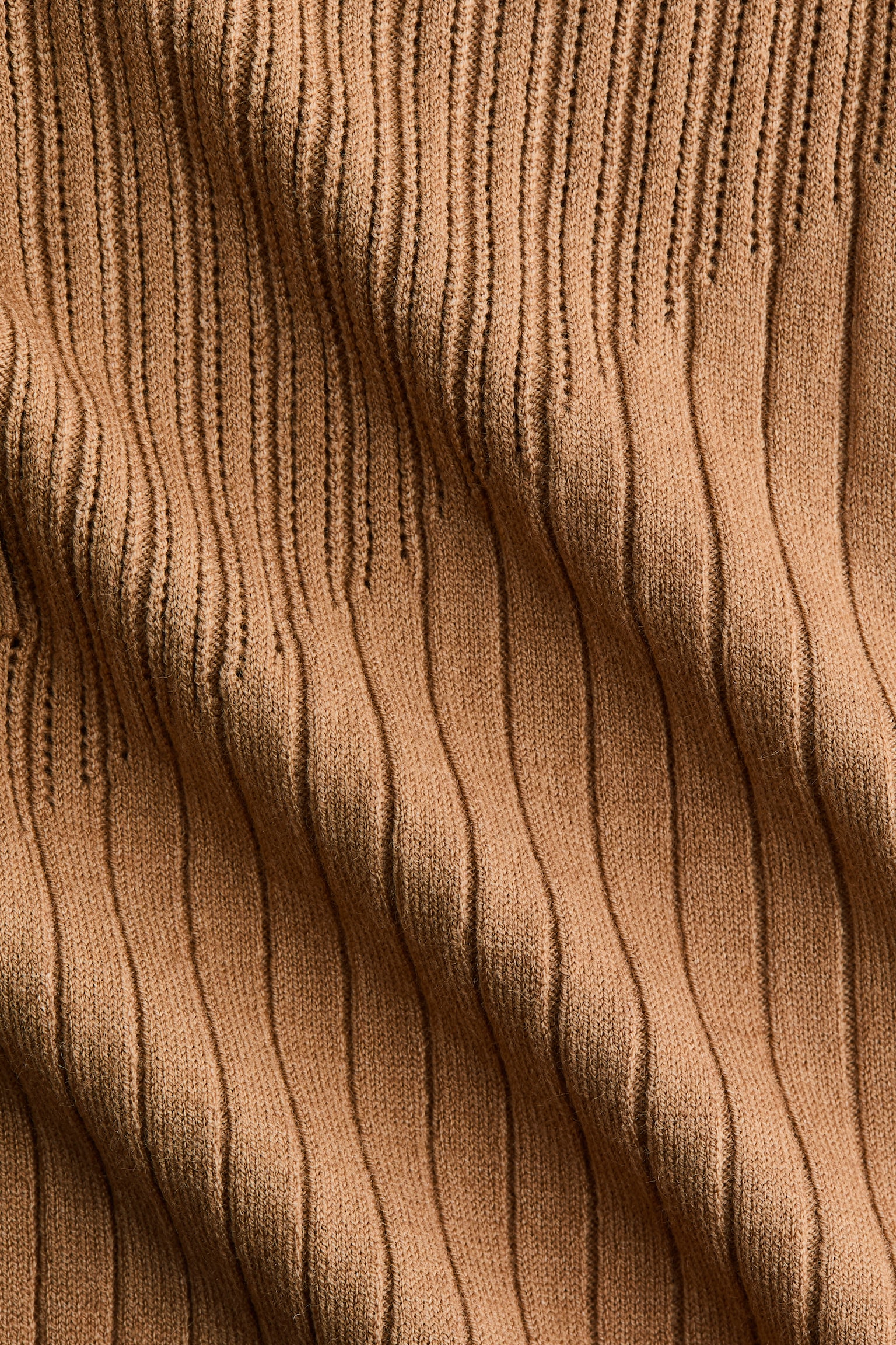 חולצת סריג ריב - בז' כהה/כחול נייבי - 4