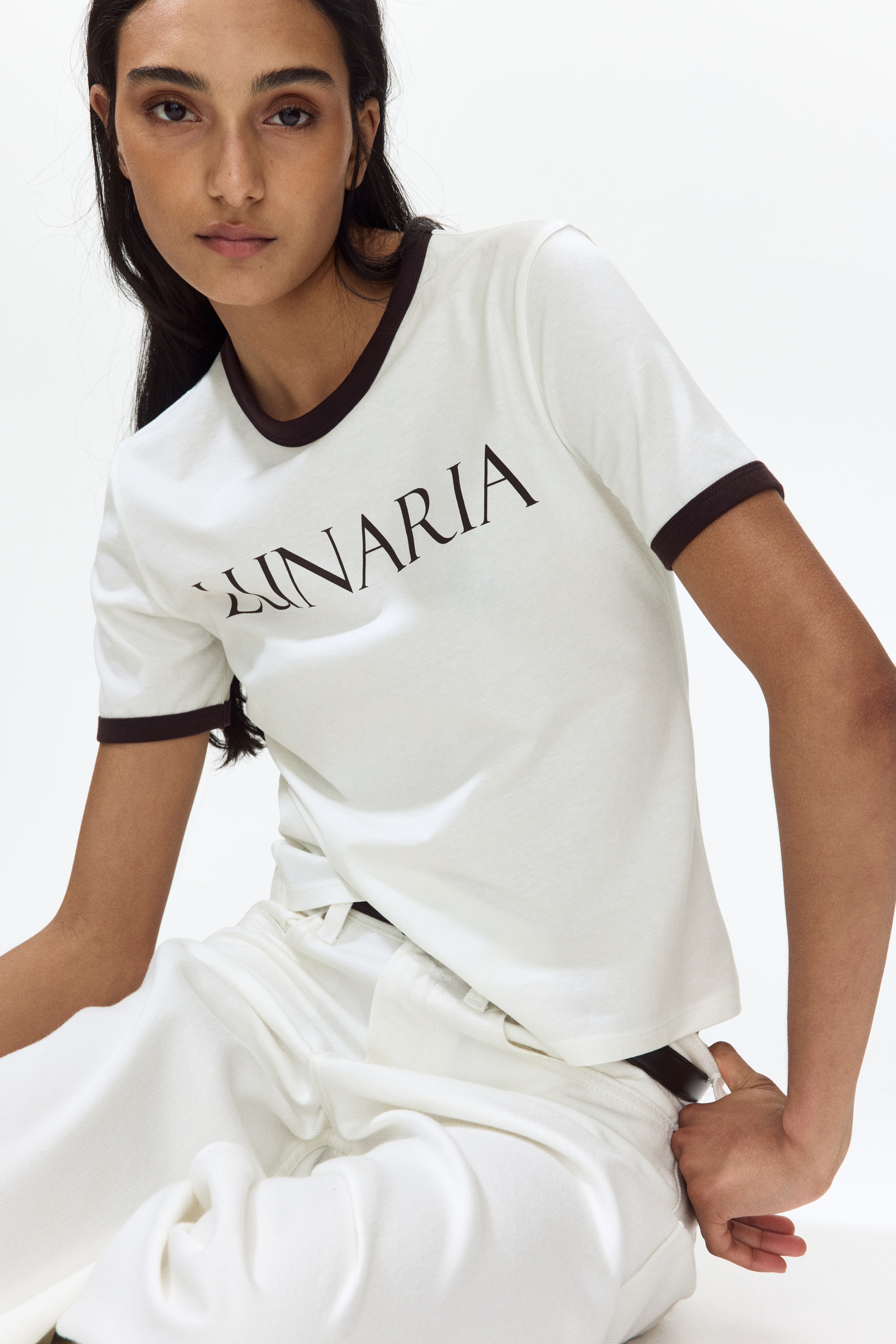 Print-motif cotton T-shirt - White/Lunaria/Brown/Soluna/Light yellow/Solar/Olive green/Tropic