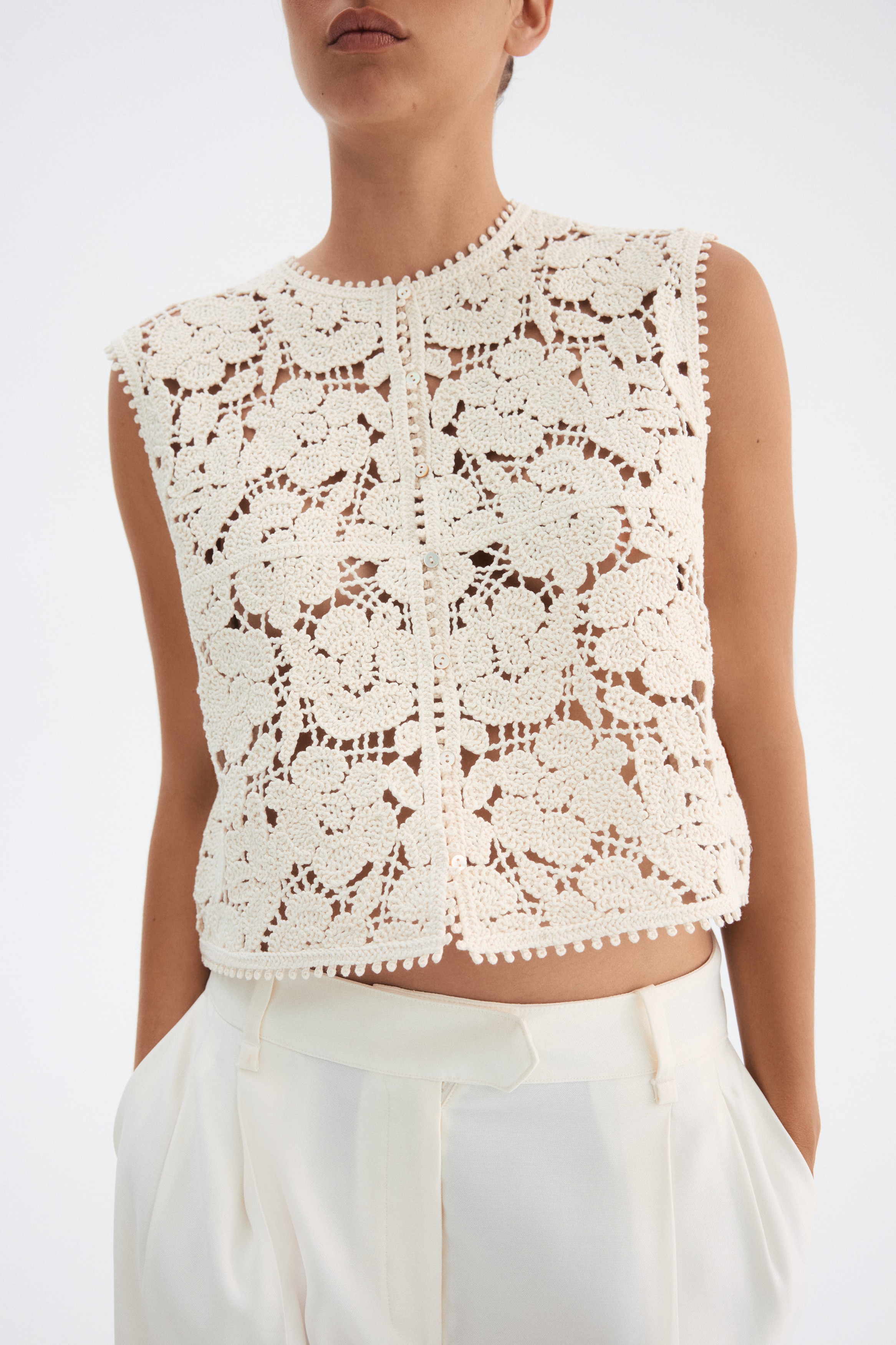 Crochet-look gilet