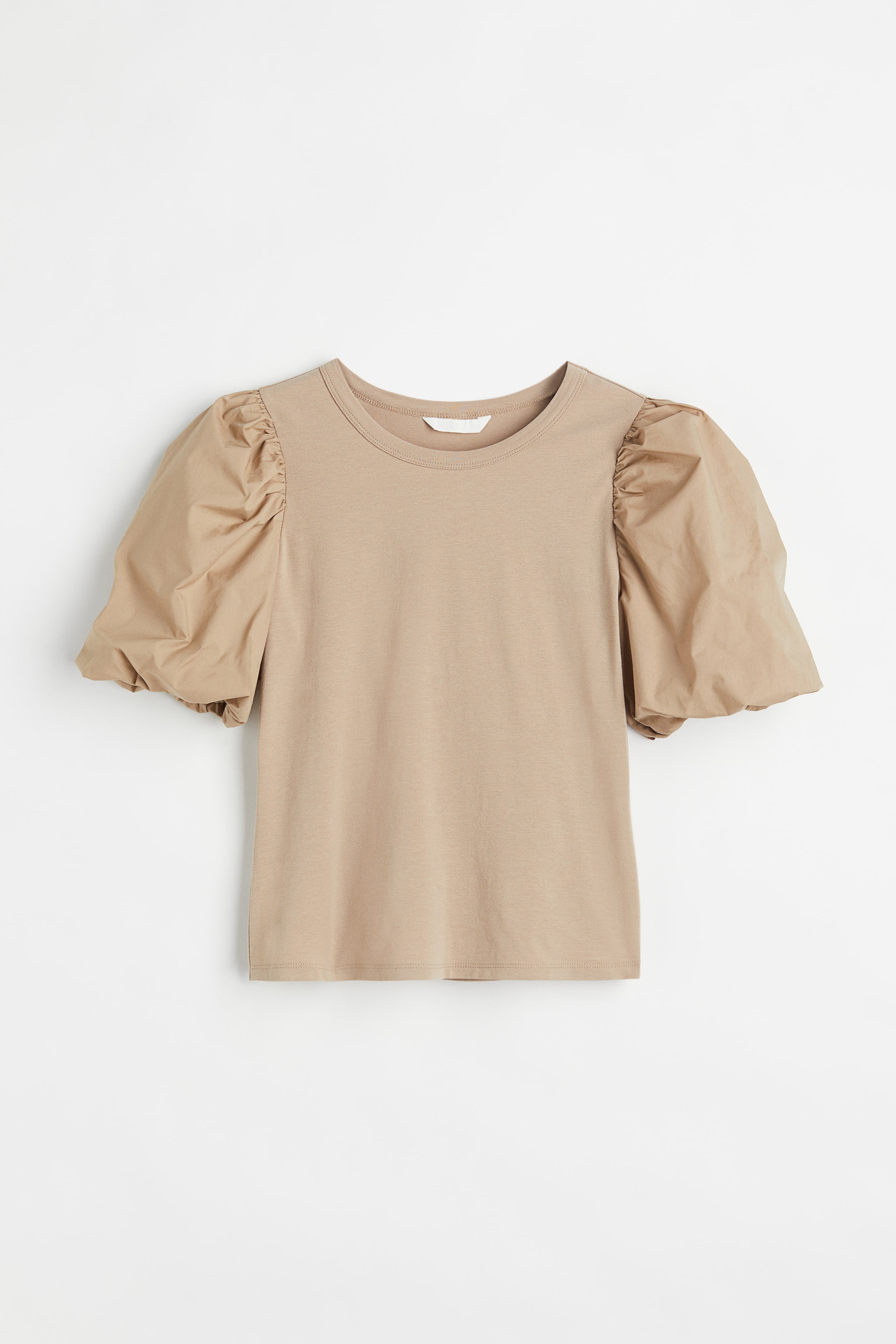 拡大画像を表示: バルーンスリーブ ジャージートップス - ベージュ - レディース | H&M JP 1