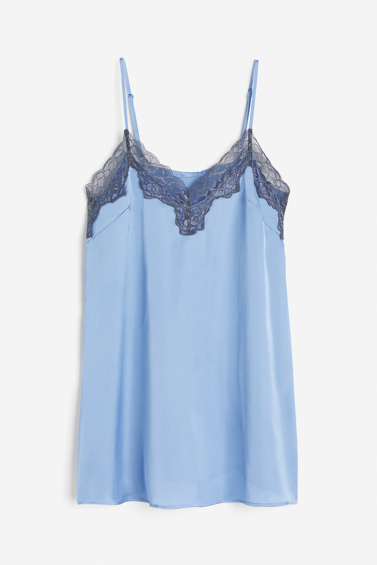 Satin Nightgown - V-neck - Sleeveless - Light blue - Ladies | H&M US