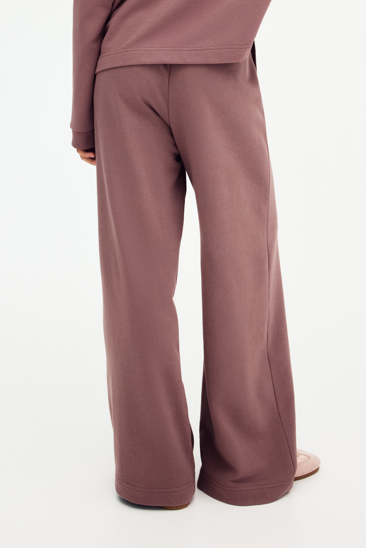 Straight-leg joggers - Dark dusty pink/Light grey marl/Dark grey - 5