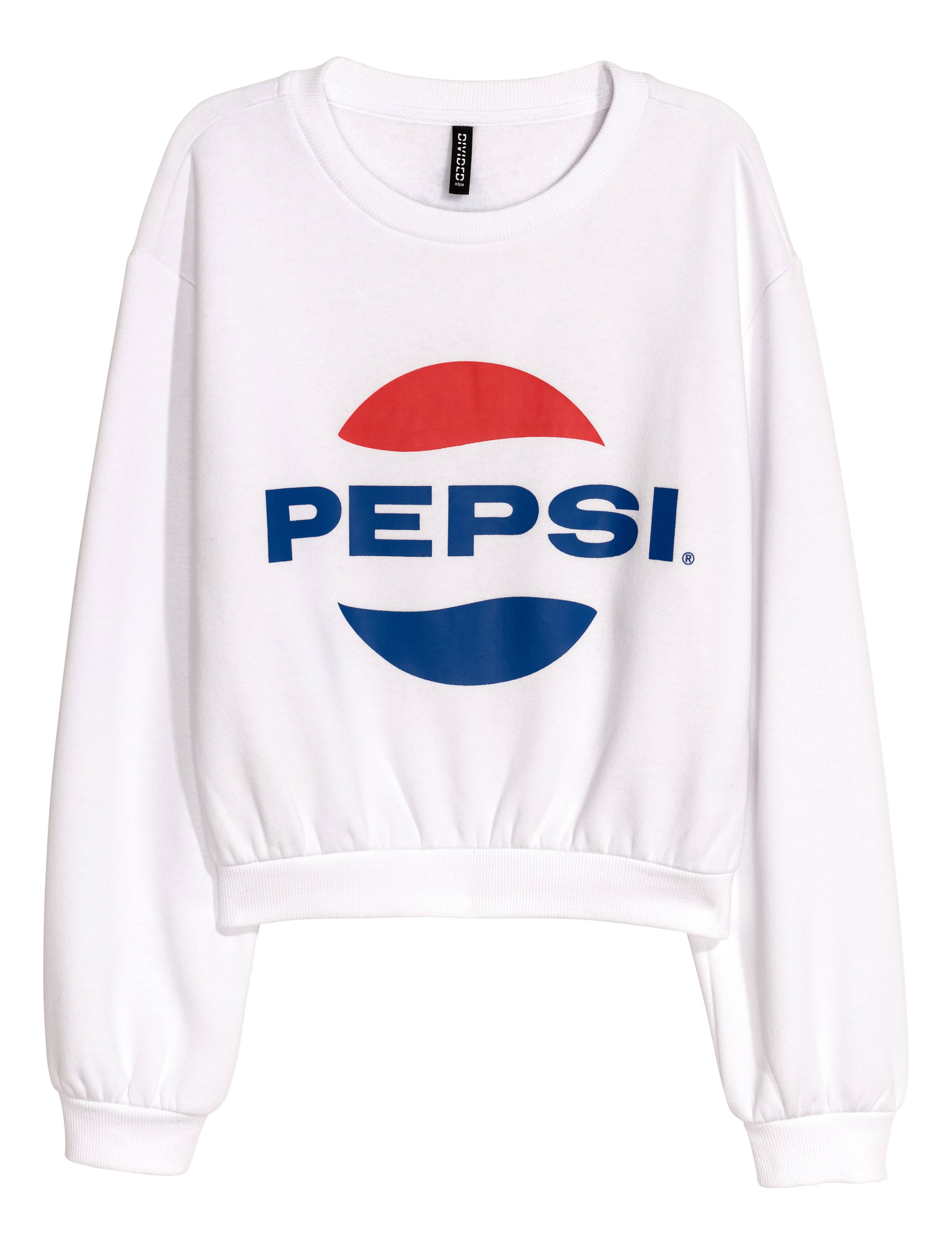 Sweatshirt with Printed Design White Pepsi Ladies H M US