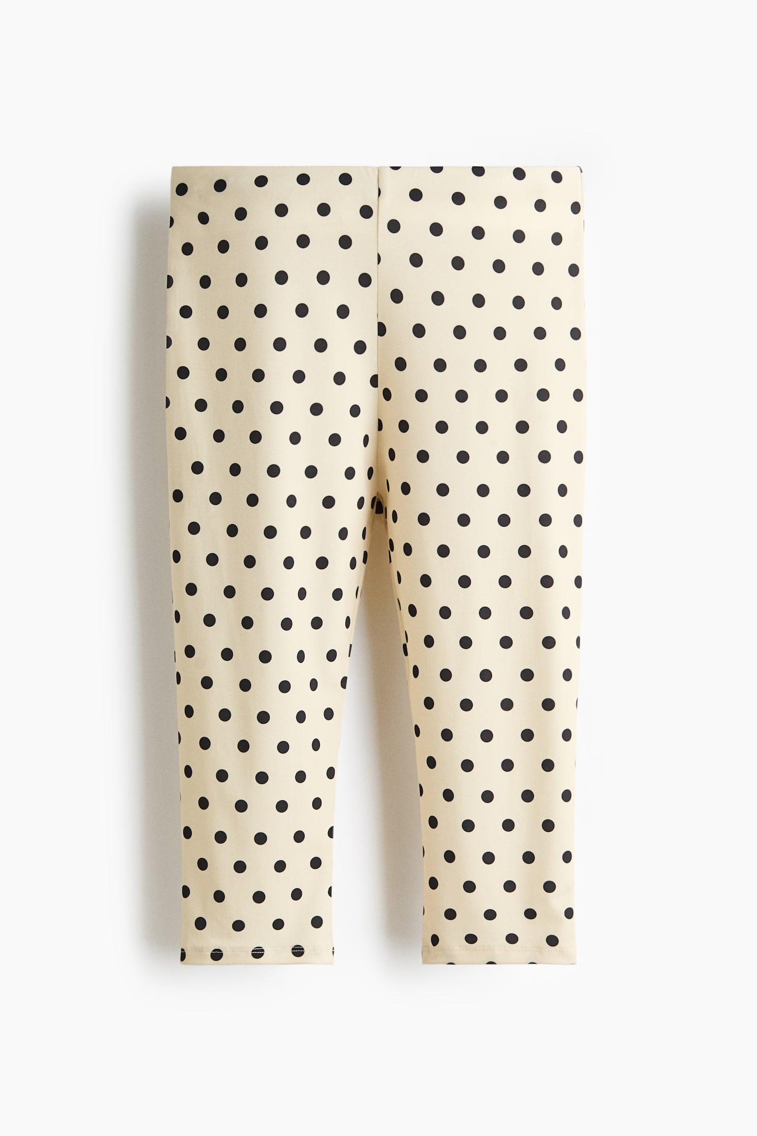 Printed capri trousers - Light yellow/Polka dot