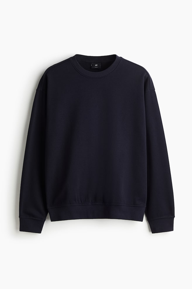 Felpa Loose Fit - Blu scuro/Nero/Grigio mélange/Blu polvere/Verde/Marrone/Grigio scuro/Verde/Verde kaki polvere - 1