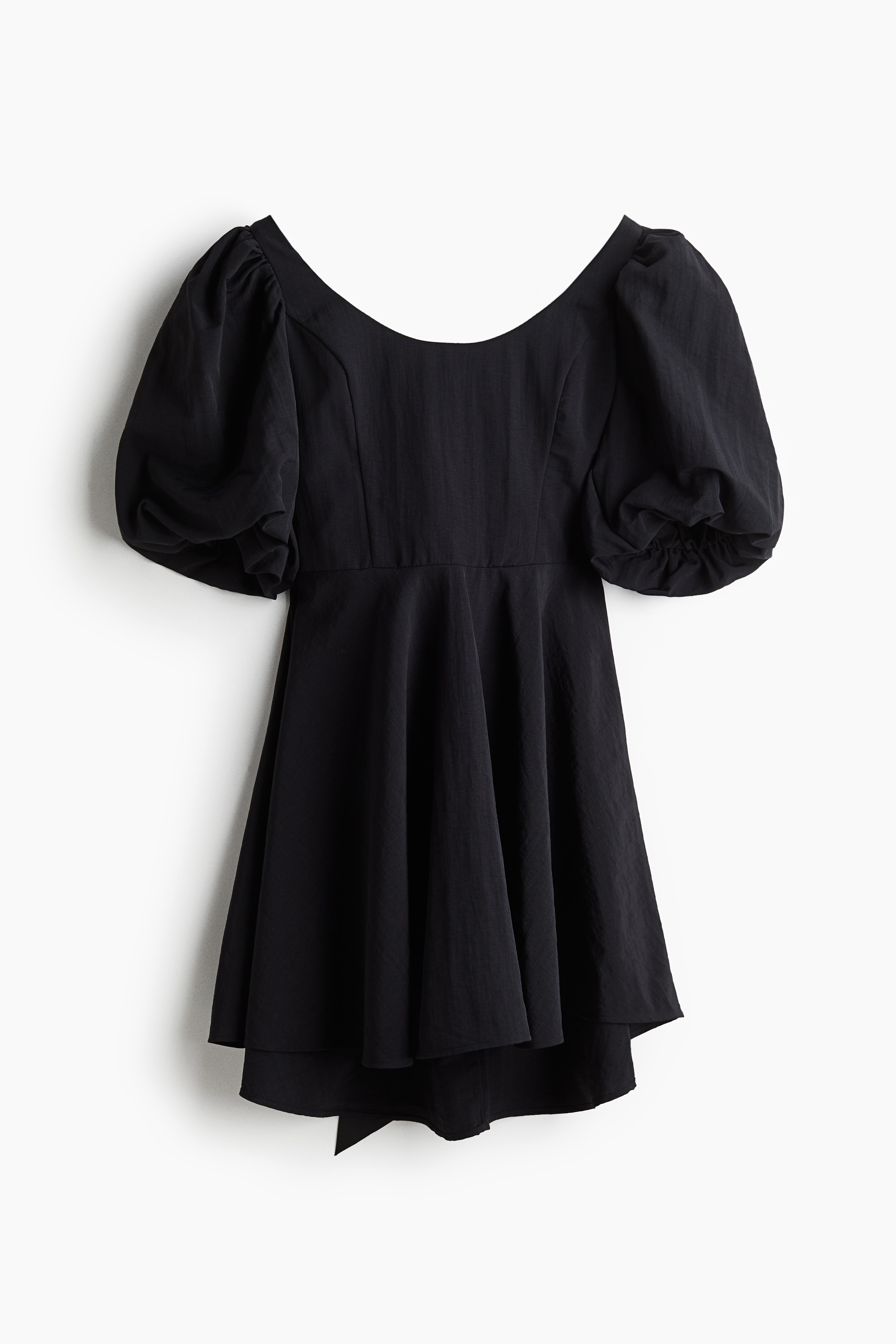 H & M - Kleid mit Ballonärmeln - Schwarz - Damen