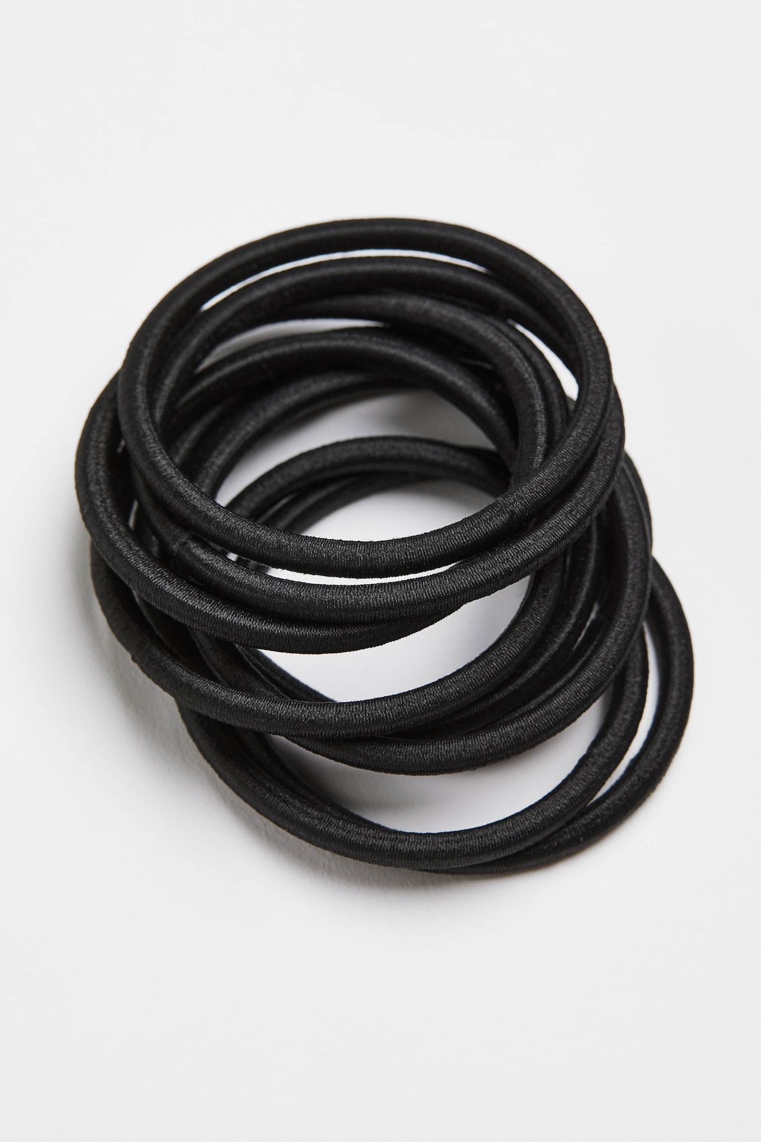10-pack large hair elastics - Black - 1
