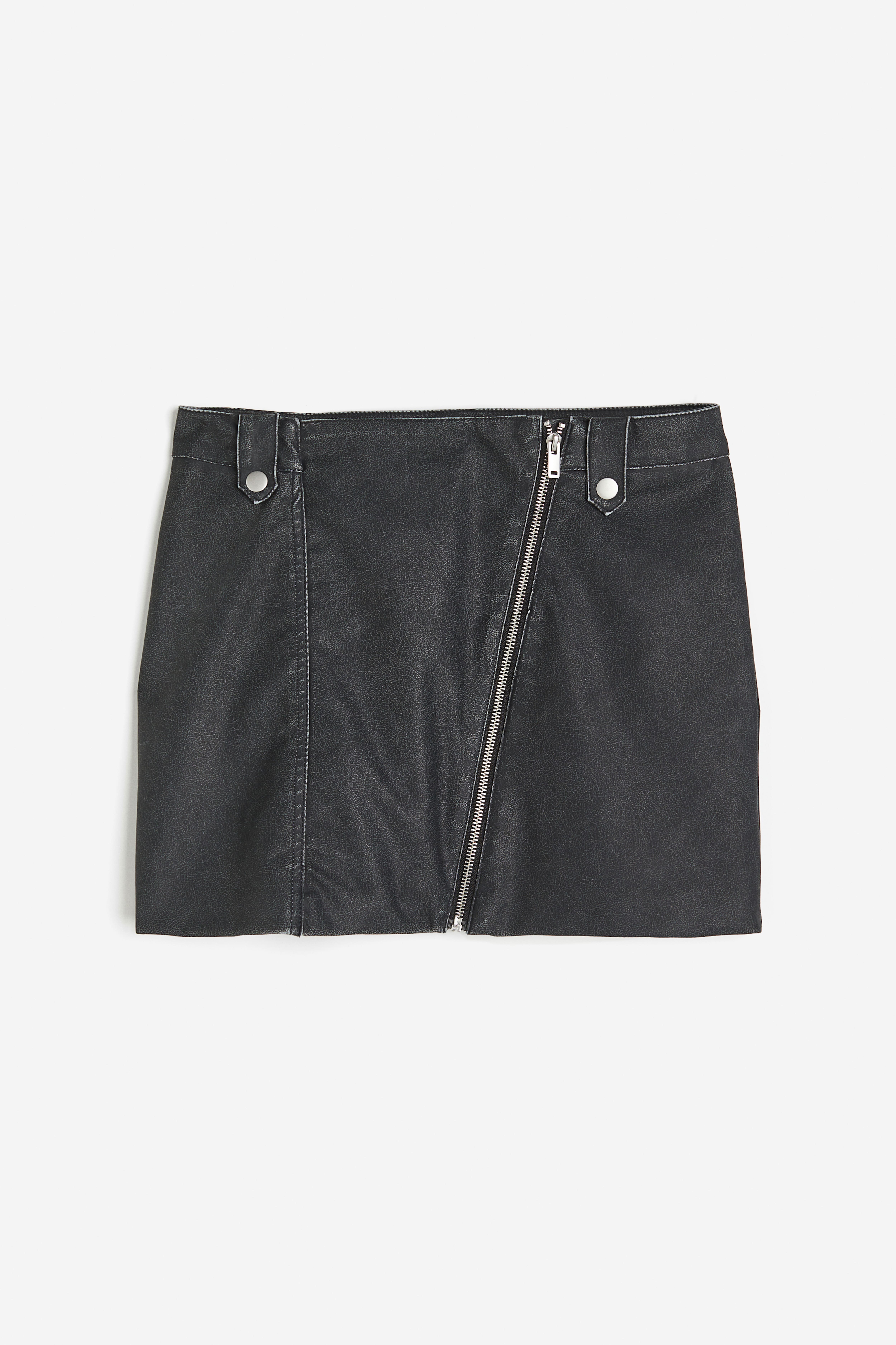 Coated Mini Skirt Black Ladies H M CA