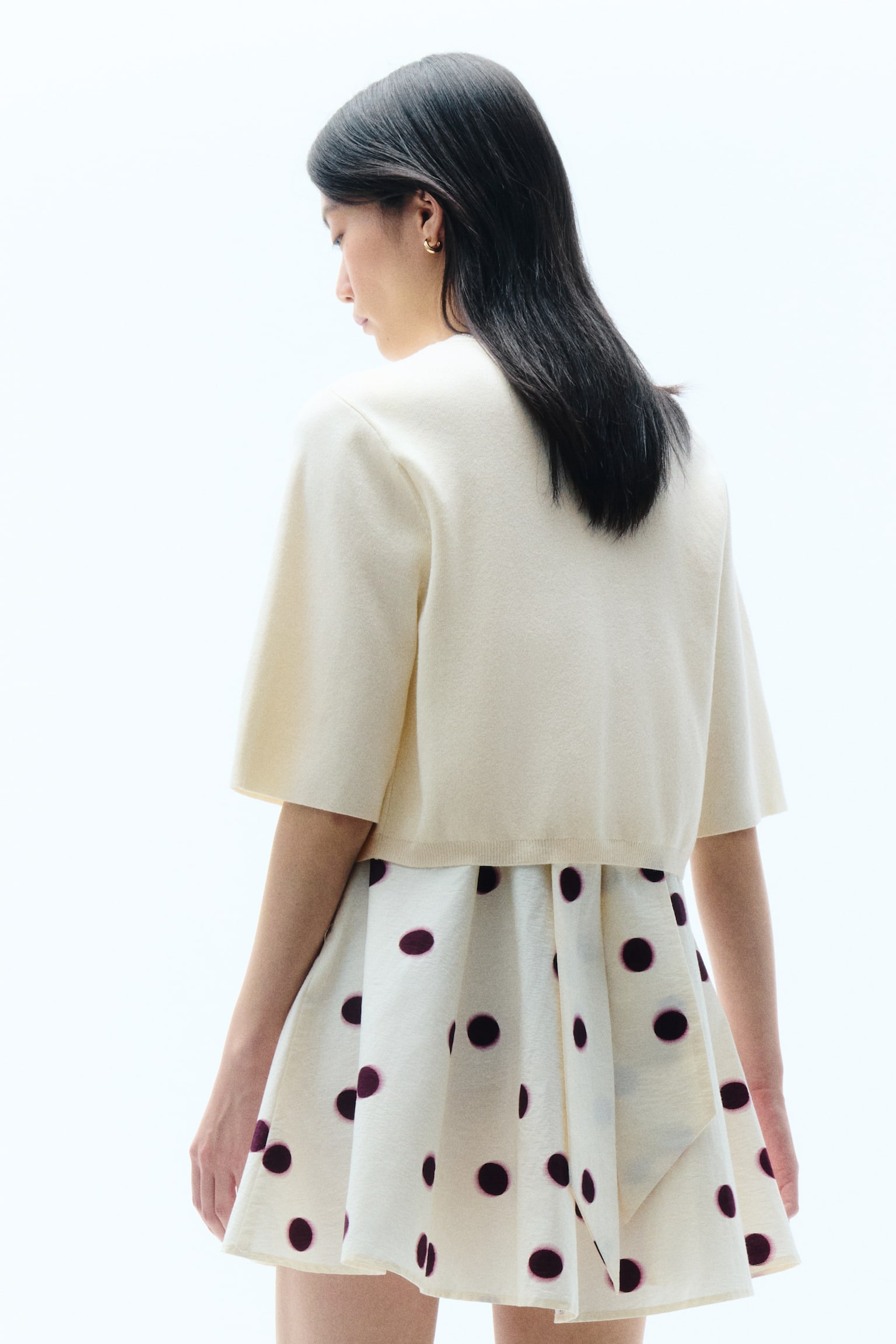 Áo cardigan ngắn - Màu trắng/Màu đỏ - 5