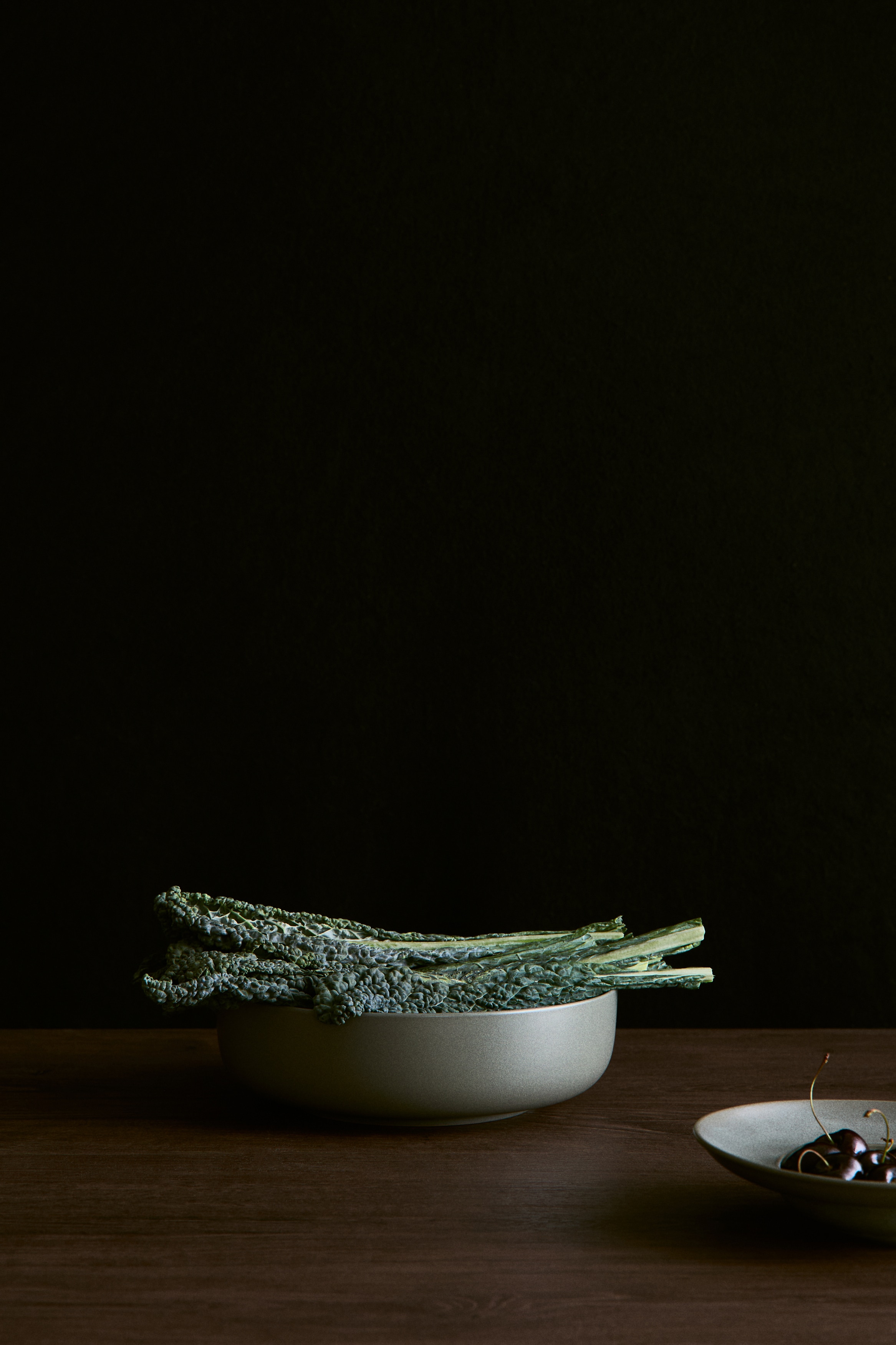 Cuenco de gres con esmalte reactivo - Verde empolvado/Negro/Beige claro/Beige