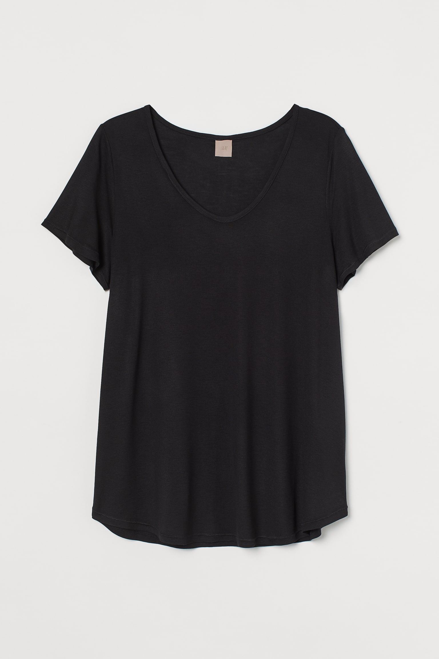 H&M+ Viscose Tee - Black - 1