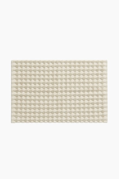 Patterned Cotton Bath Mat - Light dusty green/dotted - Home All | H&M US